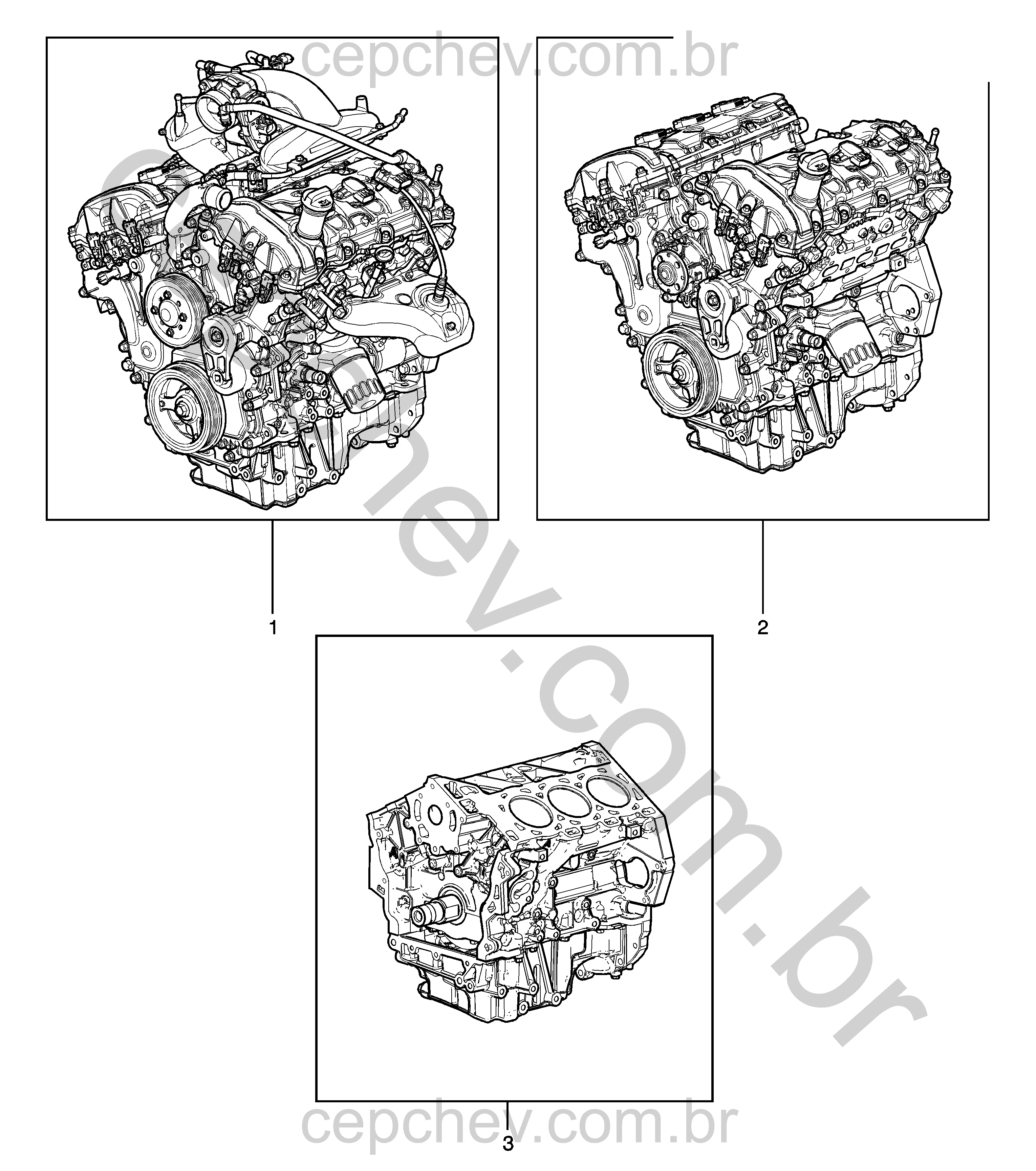 Conjunto motor 3.6 L gasolina (LY7) e motor parcial