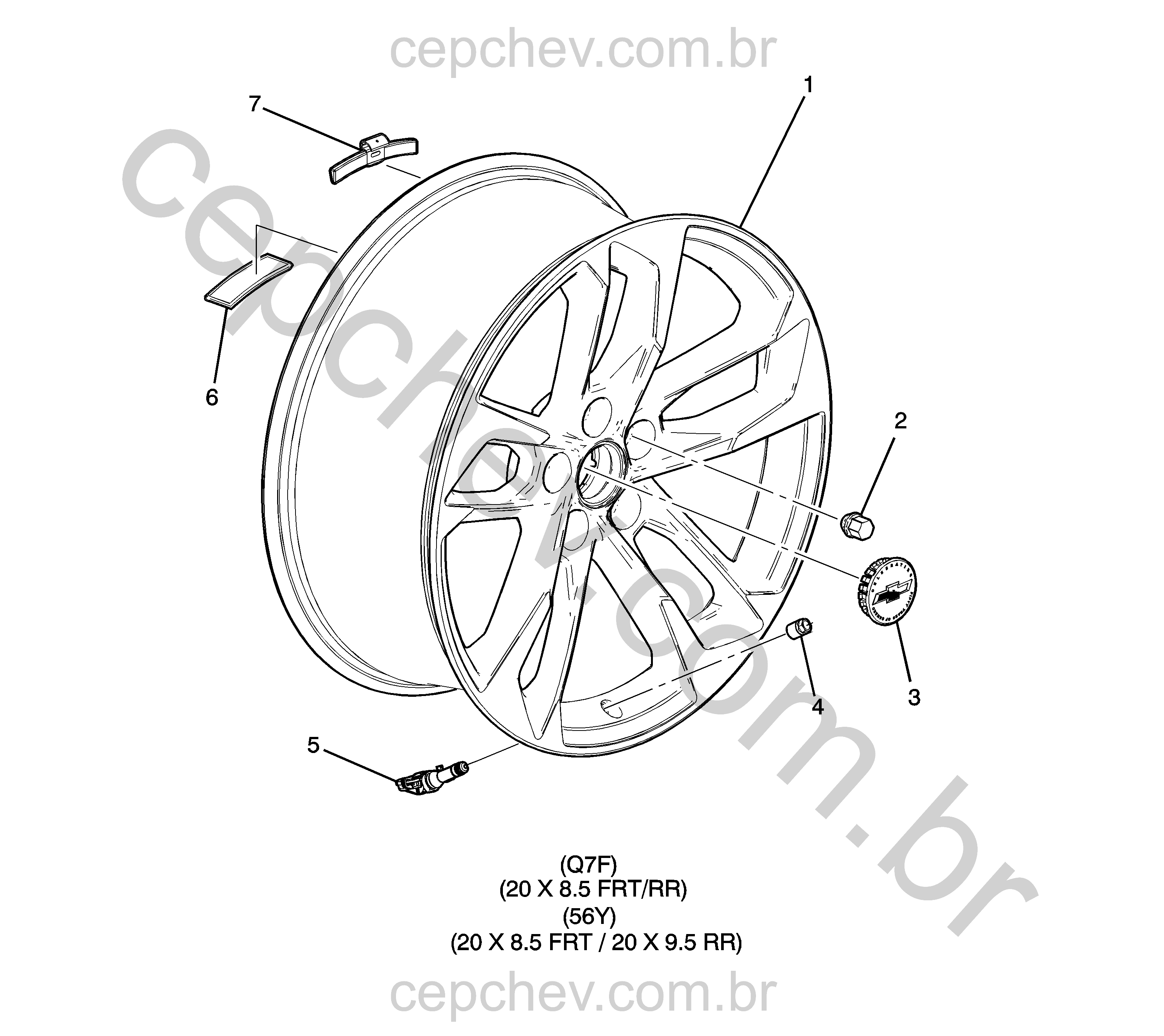Rodas e acessórios para quinquagésimo aniversário (H50, Q7F, 56Y)