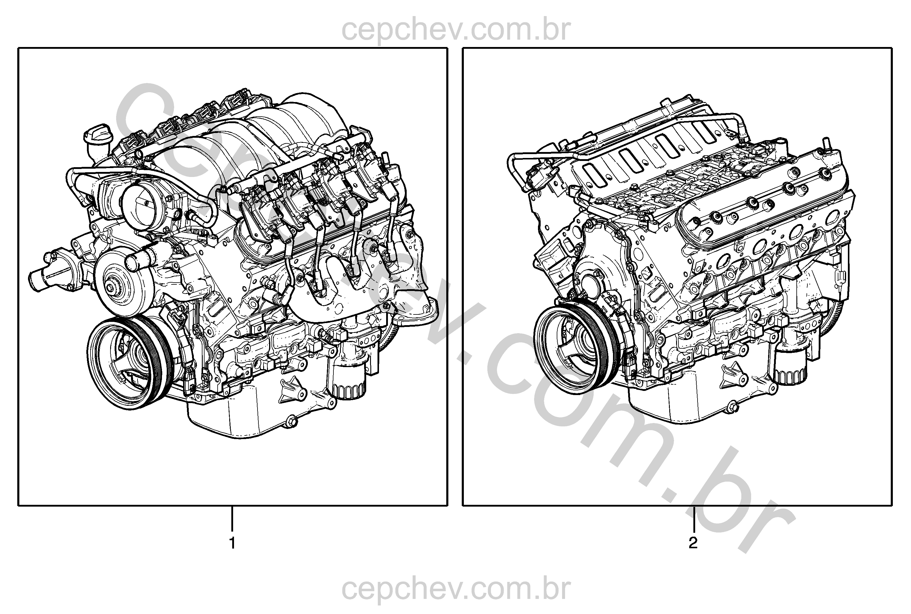 Conjunto motor 6.2L gasolina (379 polegadas cúbicas)