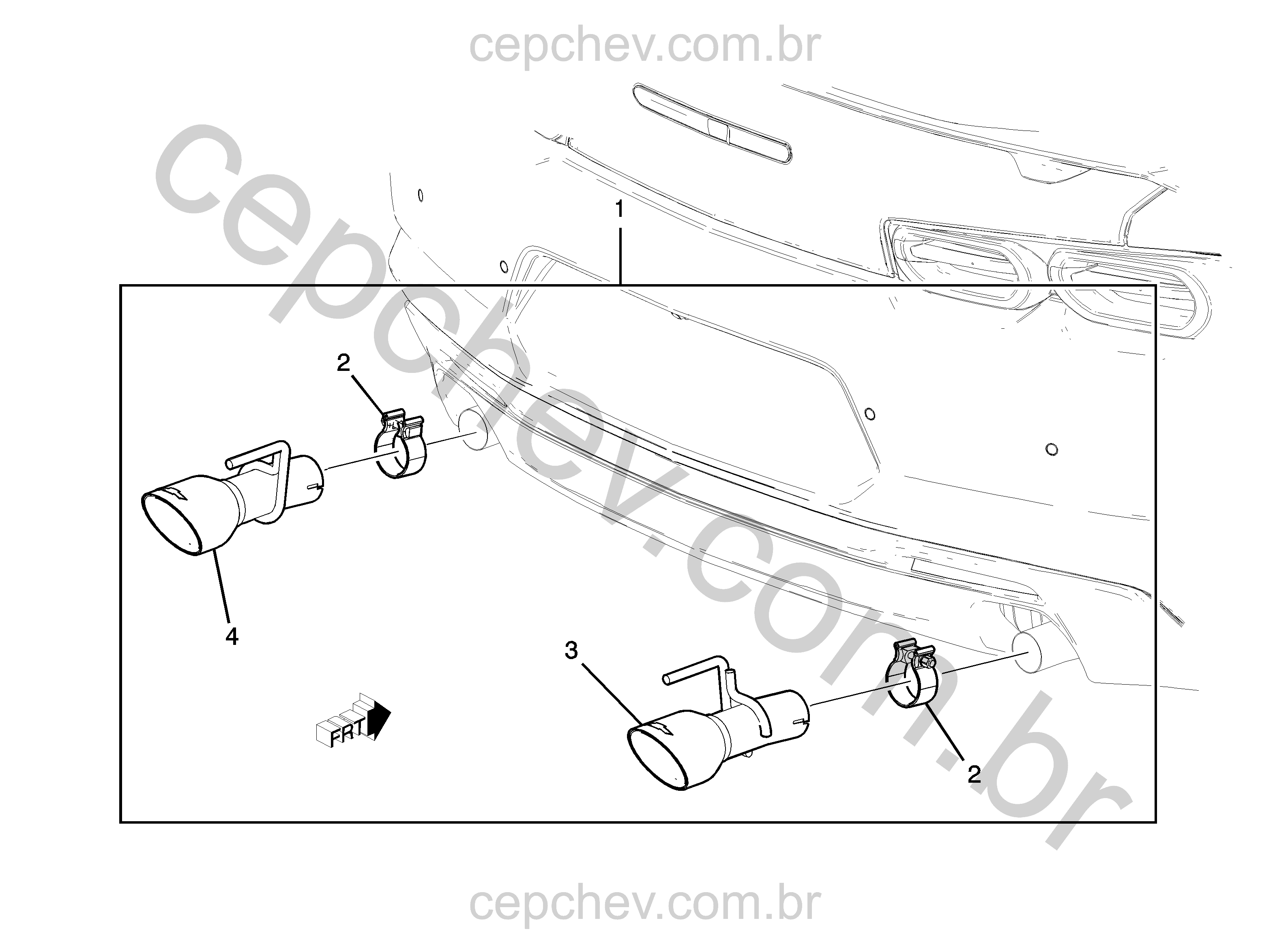 Tubulação e extensão do escapamento com braçadeira e tubo traseiro (2)
