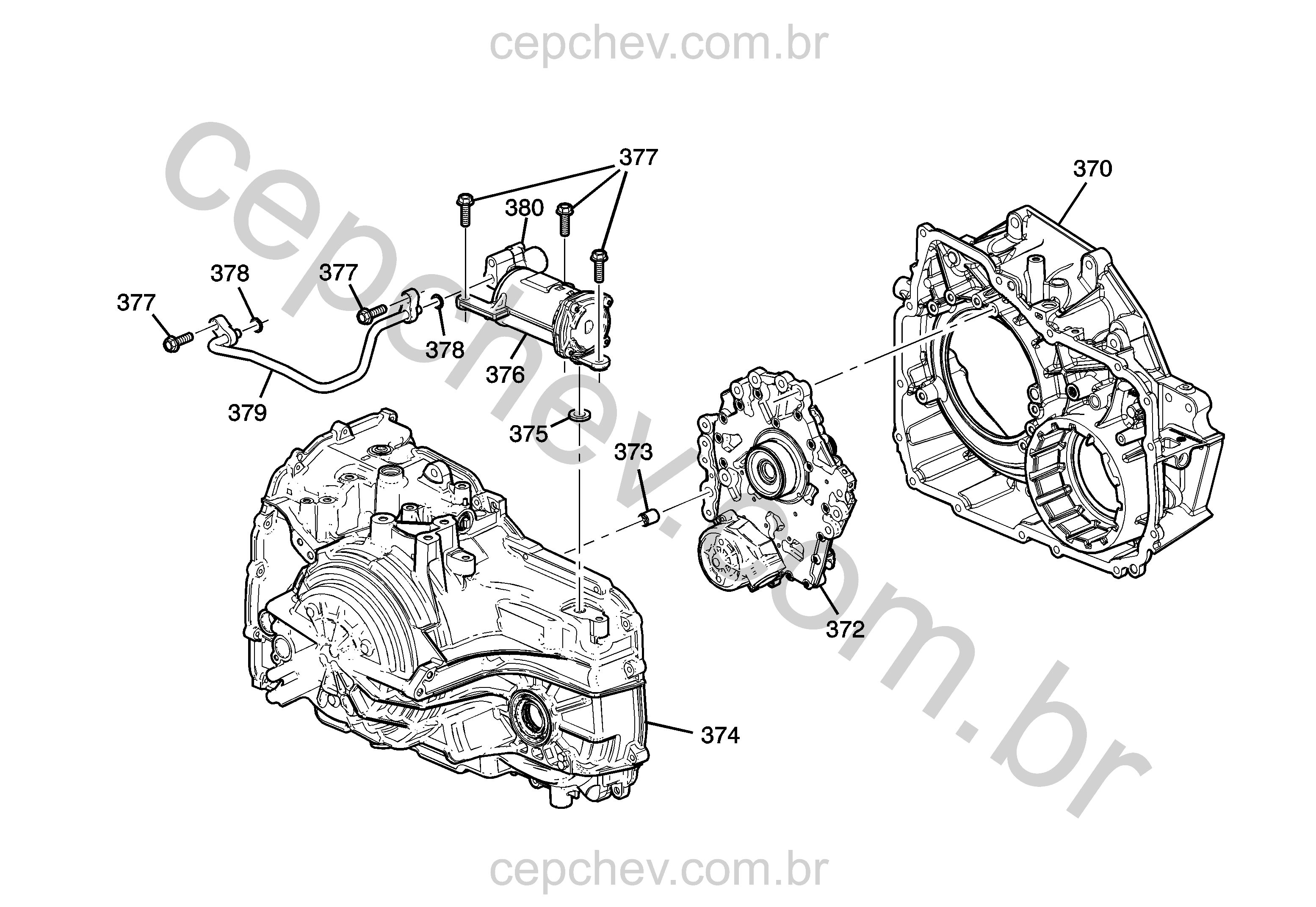 Transmissão automática 6T40 com bomba e fluido auxiliar (MNH)