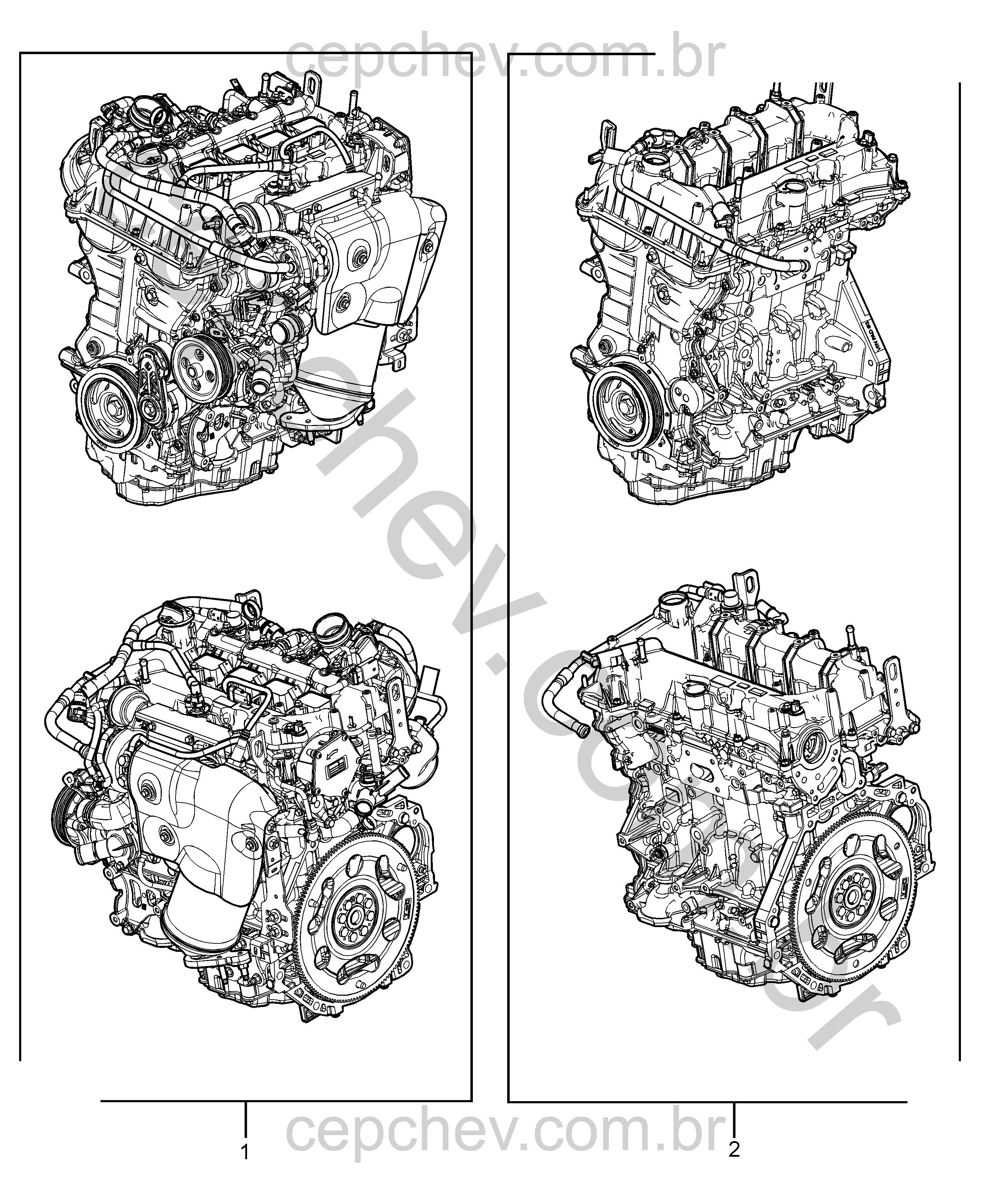 Conjunto motor e motor parcial 1.4 L gasolina (LE2, LEX)