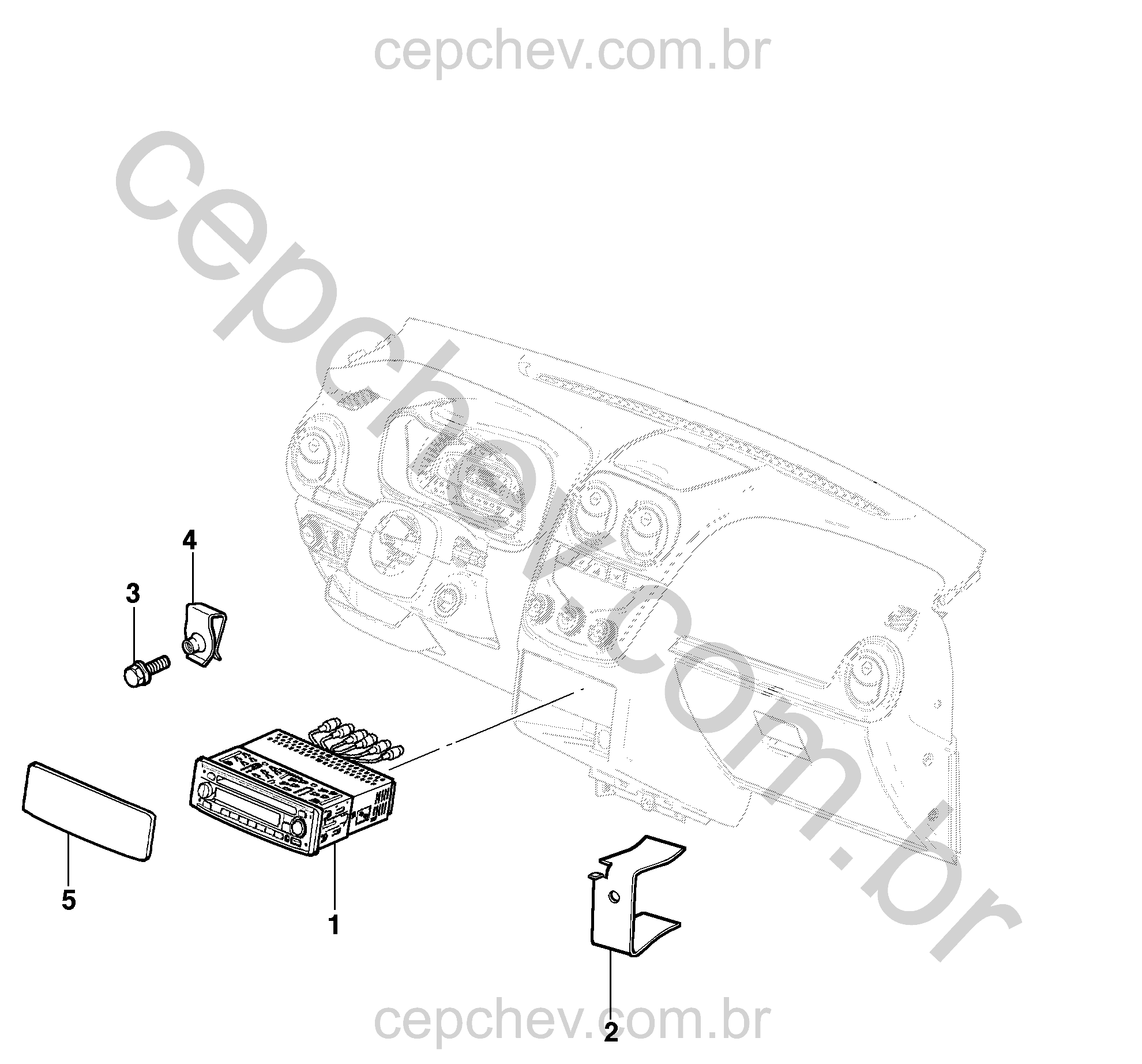 Conjunto rádio AM/FM stereo com MP3, USB e suporte (2011–2014)