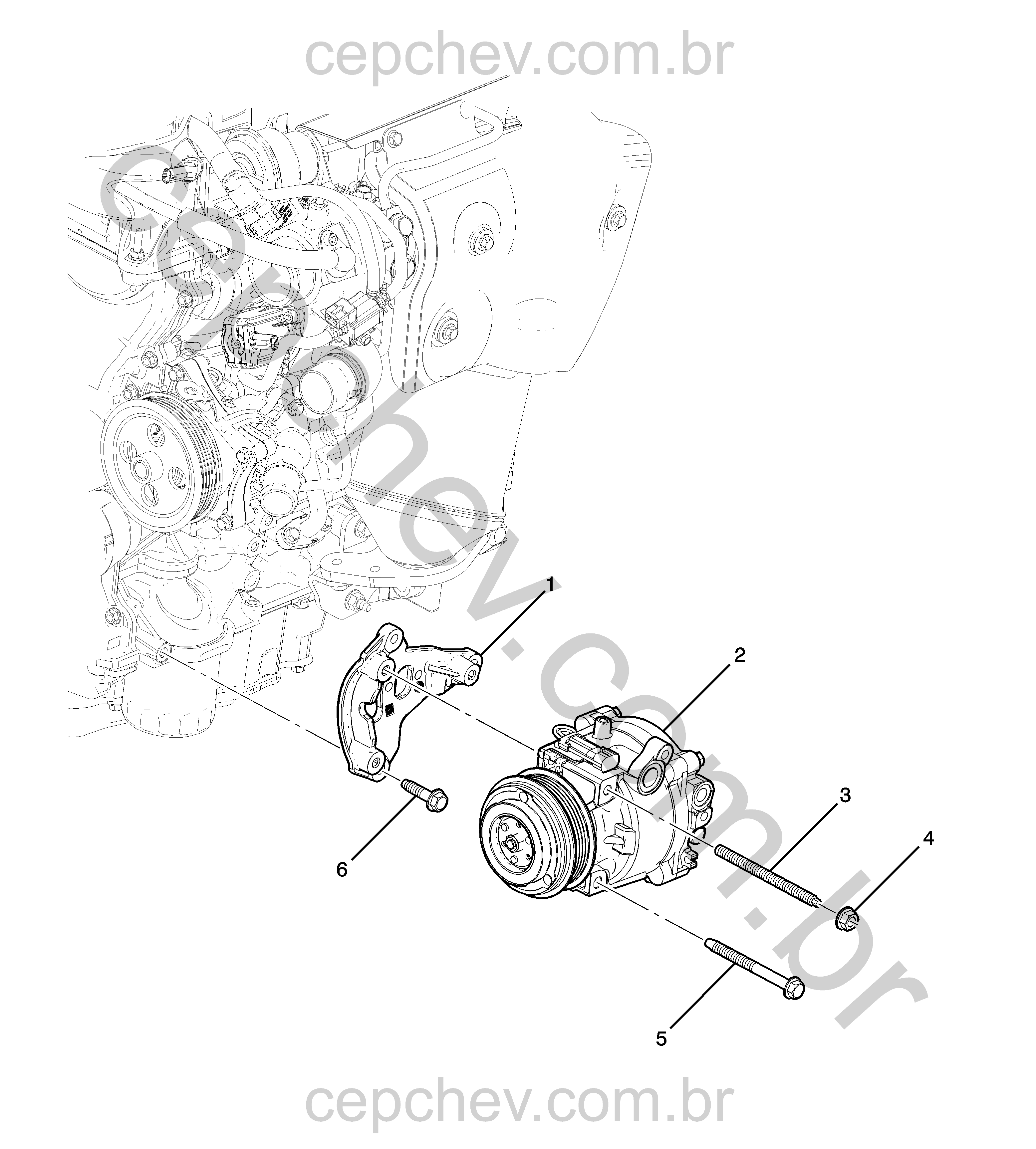 Ar-condicionado montagem e suporte do compressor (Lex/1.4P)