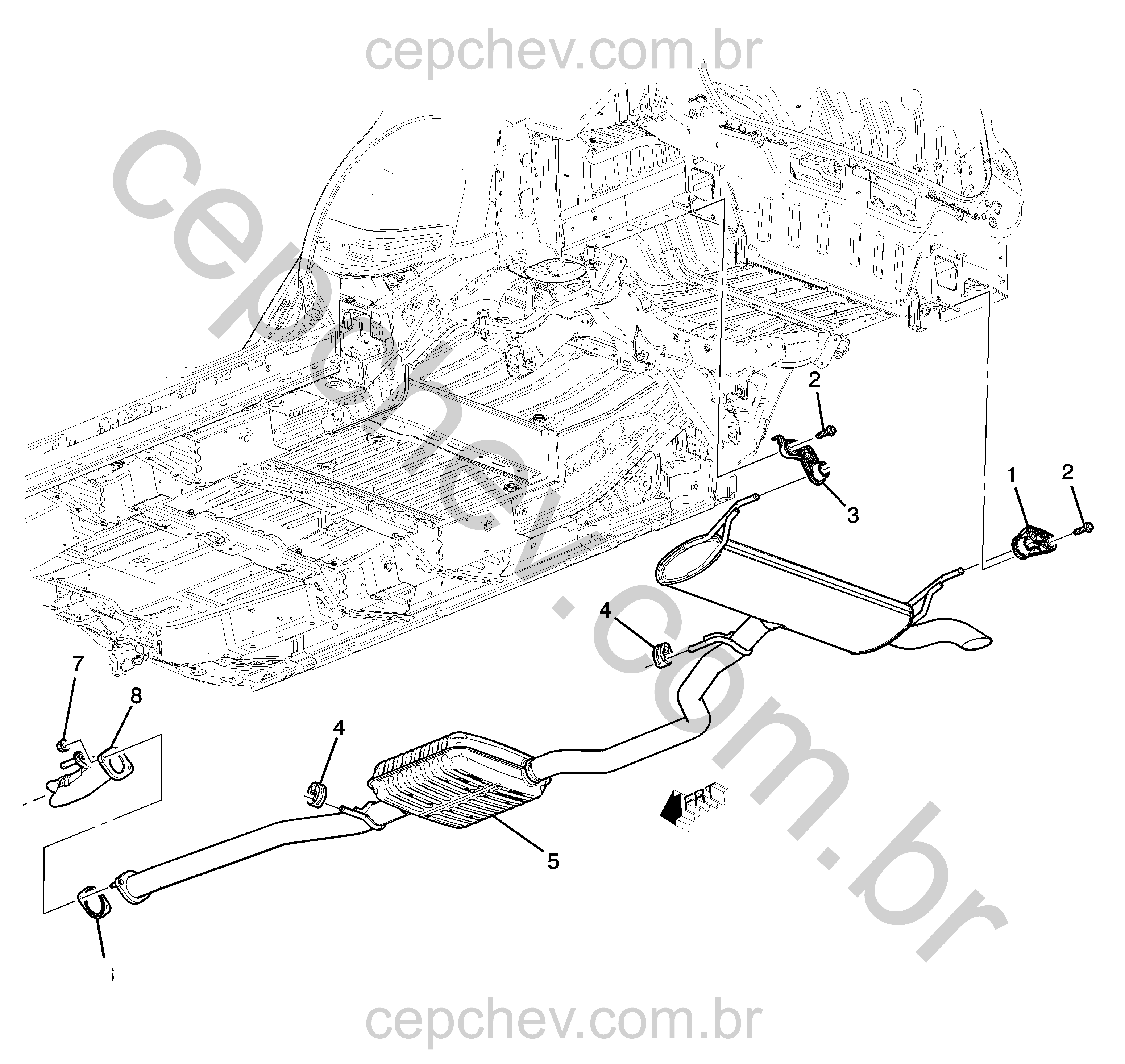 Sistema de escapamento traseiro (LYT/1.5) (2020–2024) XH26