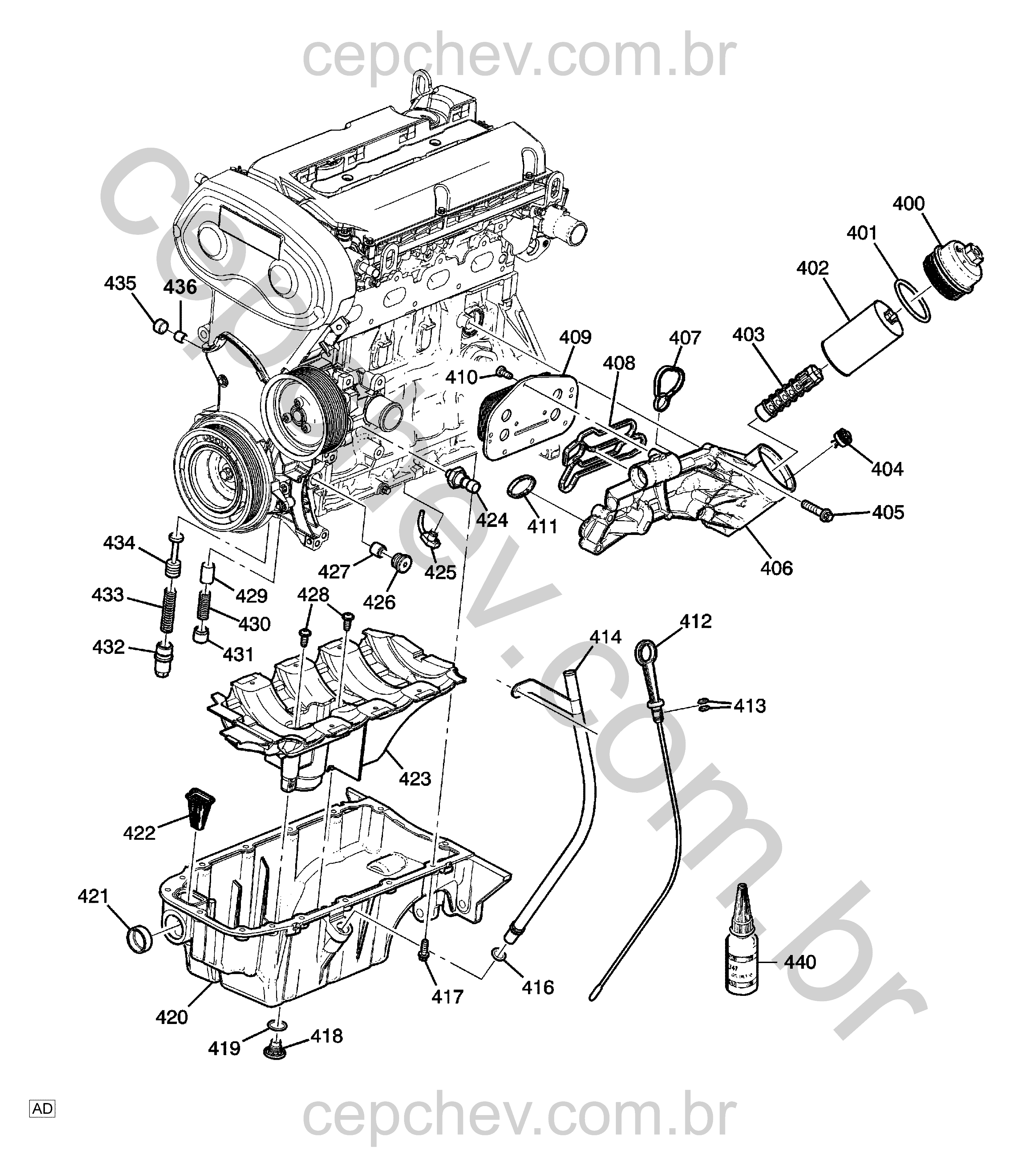 Motor 1.8L L4 bomba de óleo, cárter e peças relacionadas (1)