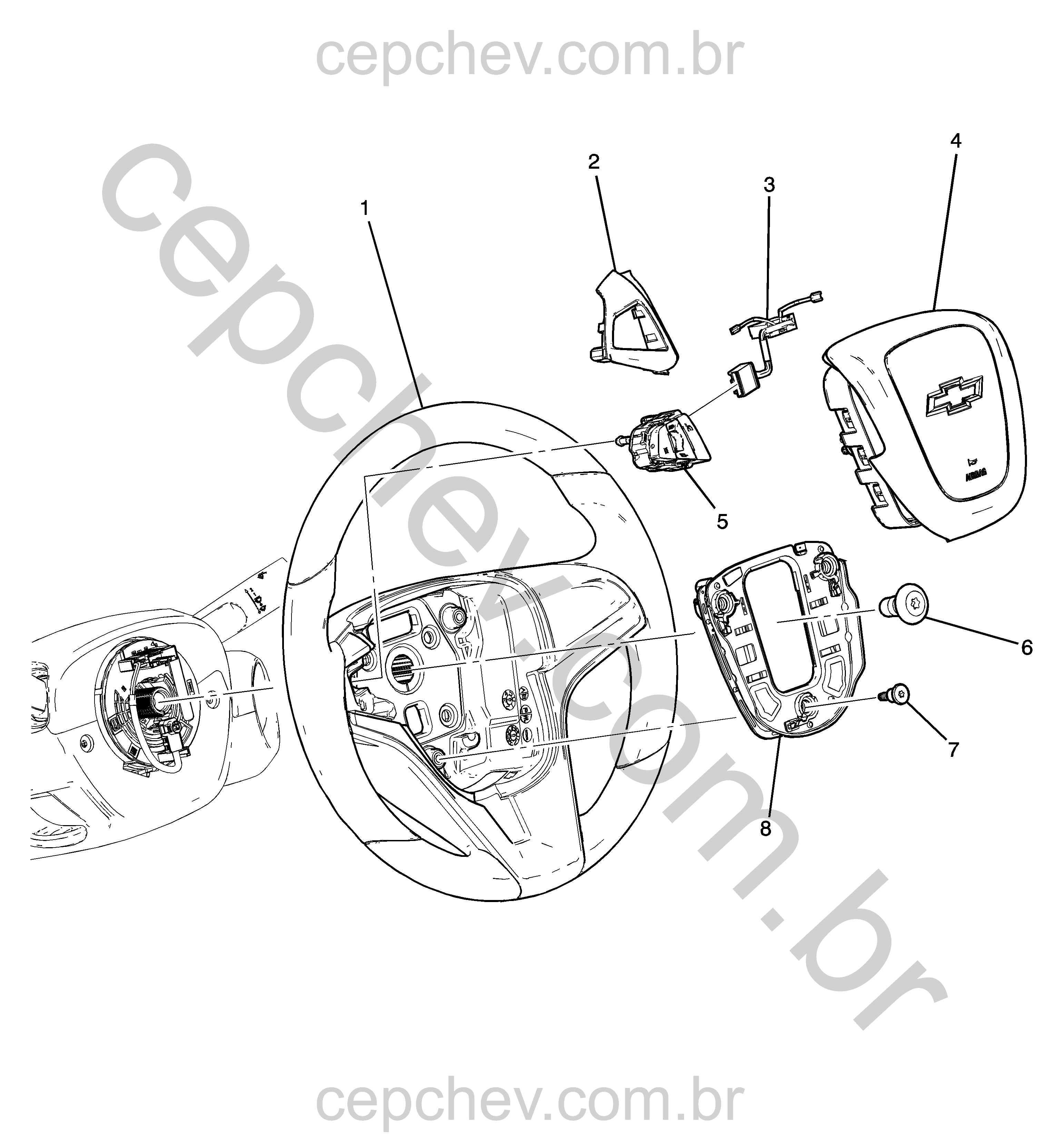 Volante de direção com controlador de velocidade cruzeiro e acessórios completos