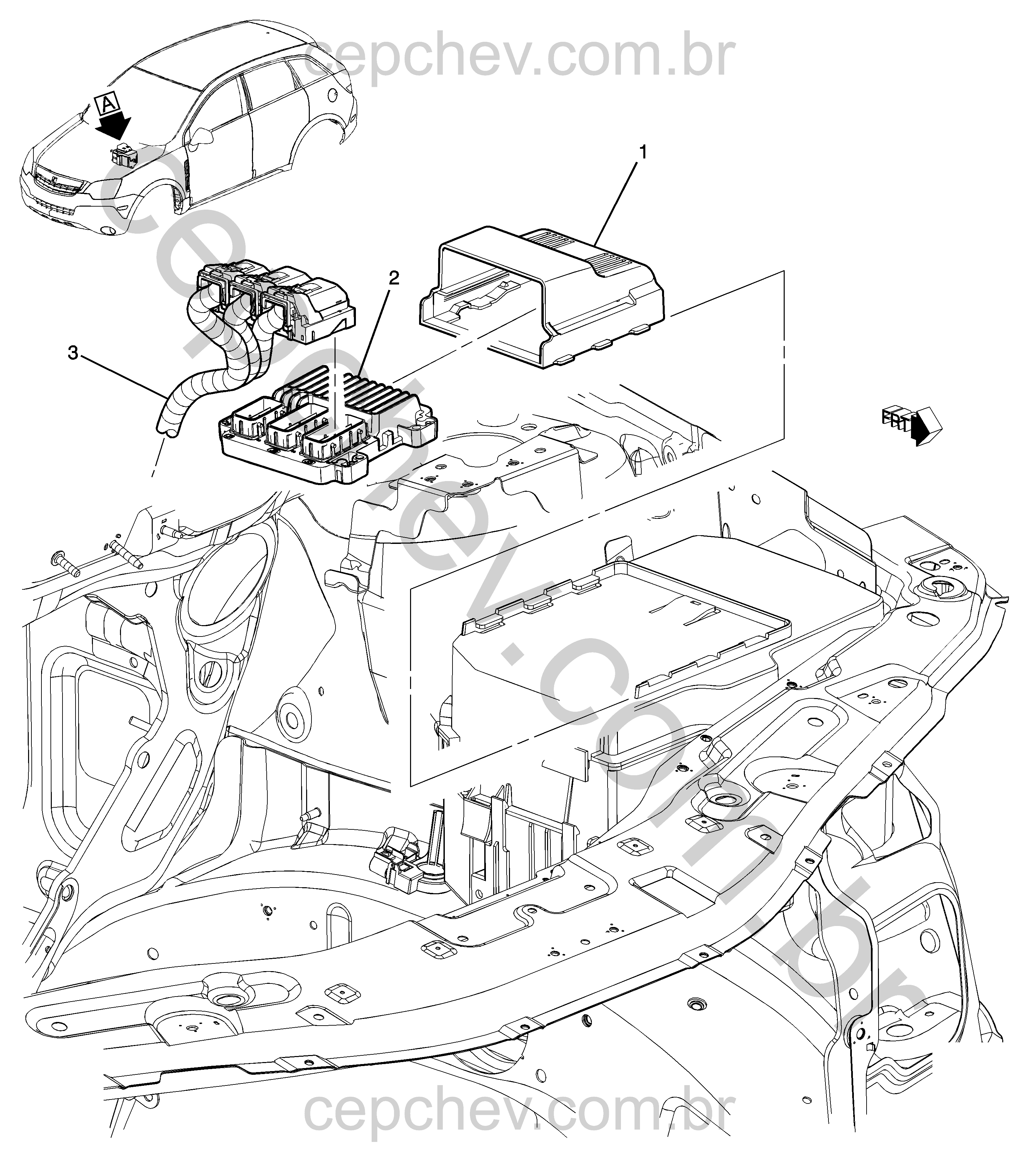 Módulo e fiação do controle do motor LY7 (3.6)