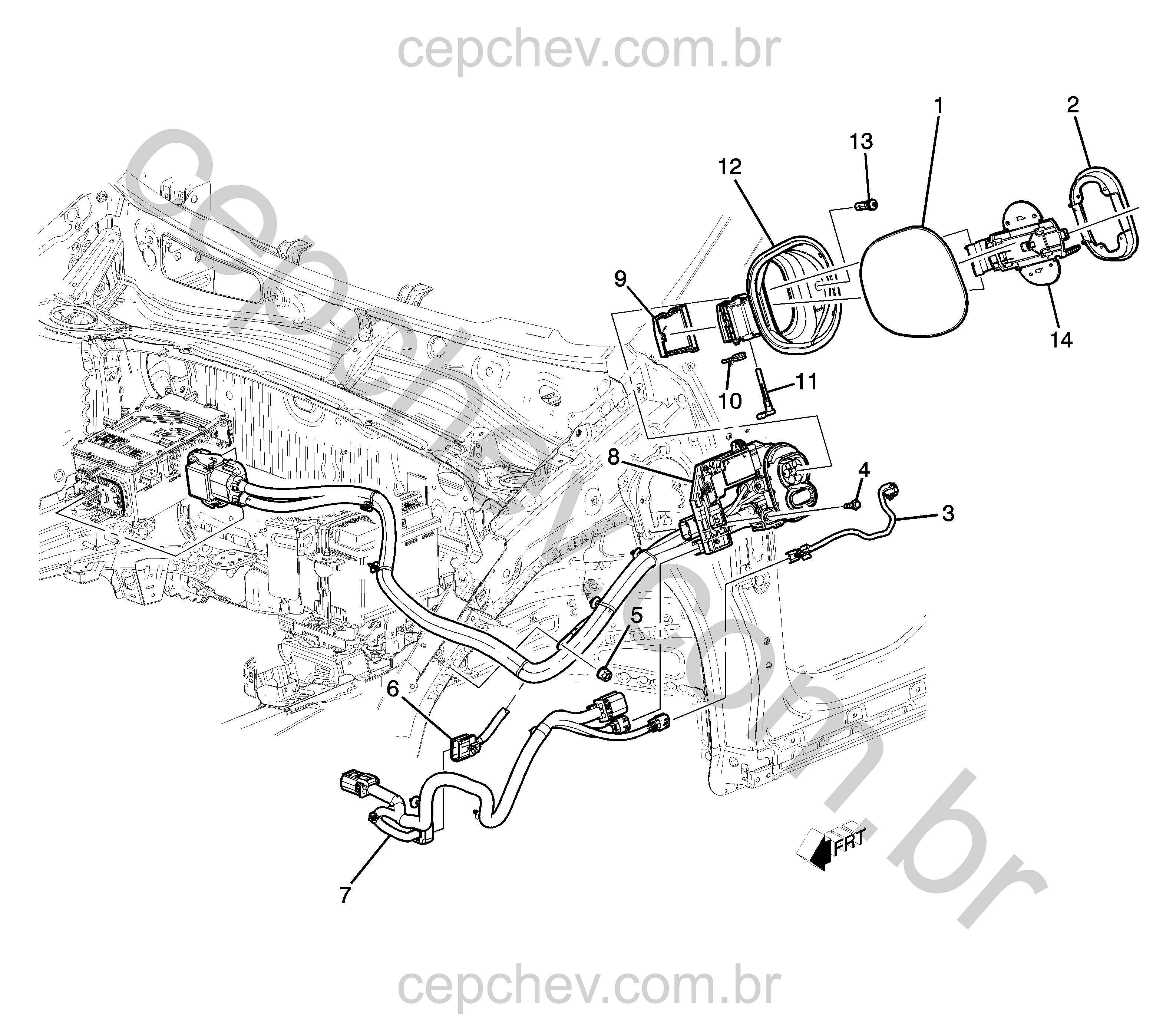 Porta e componentes do carregador e compartimento da bateria do motor elétrico (1)