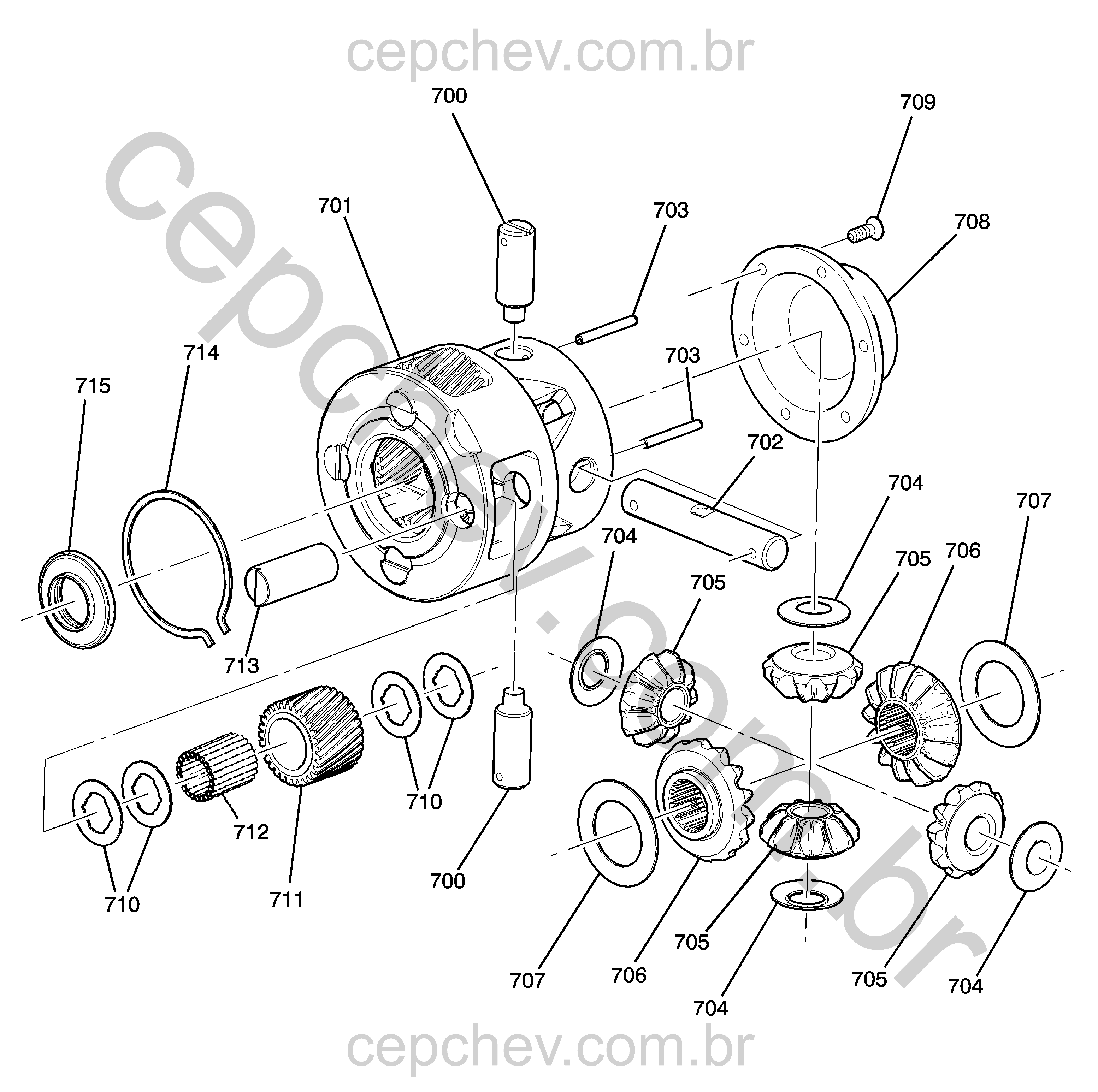 Transmissão automática 6T50 suporte e peças do diferencial dianteiro (MHJ, MHK)