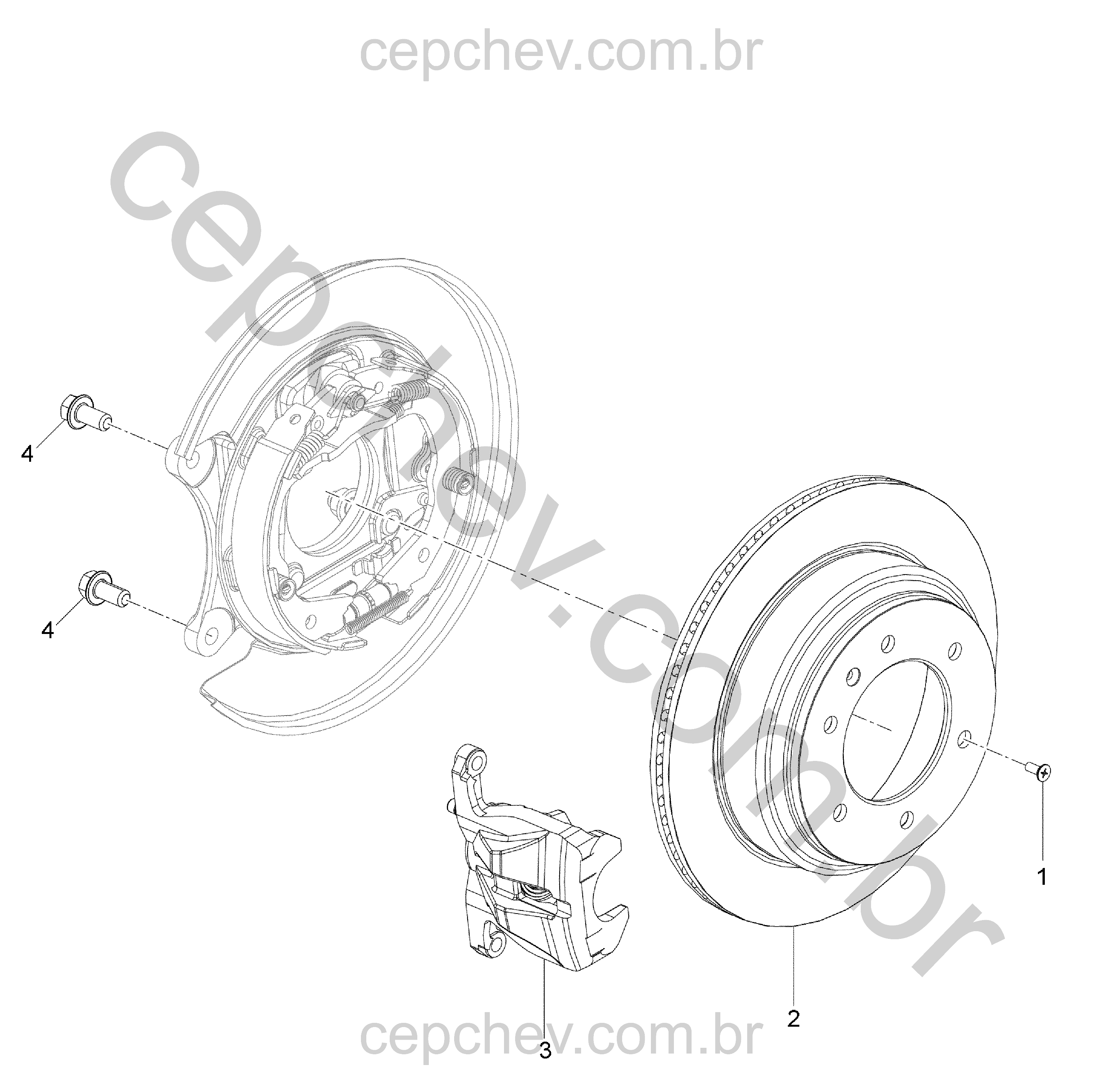 Conjunto de freio a disco traseiro (JL9) completo e original