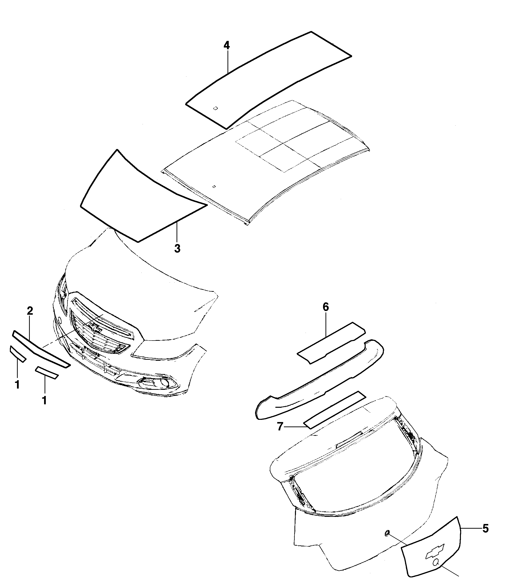 Pacote decalque lateral carroceria e para-brisa (2013–2019) JE48