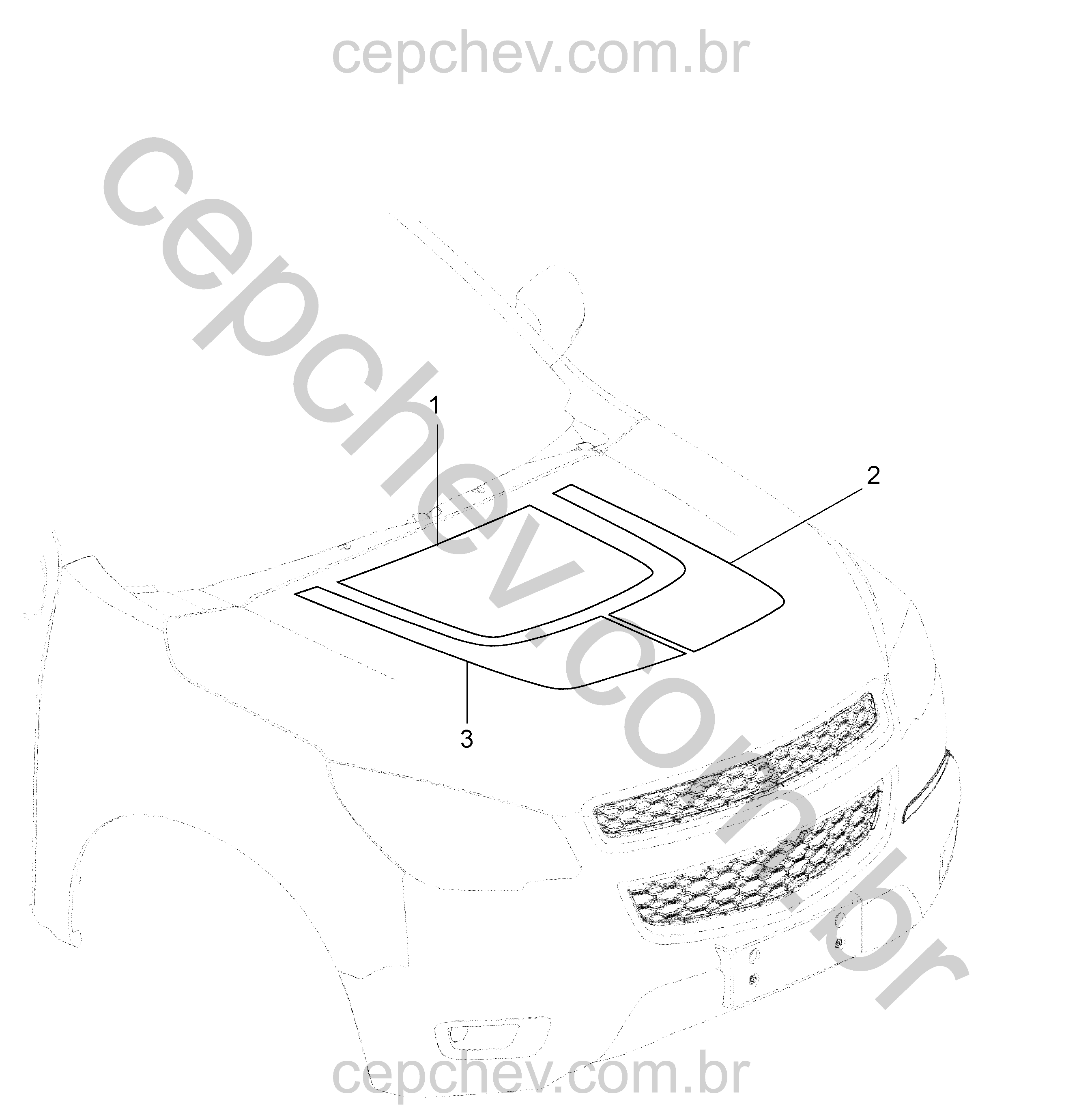 Decalques, emblemas e placas para carroceria e tampa traseira