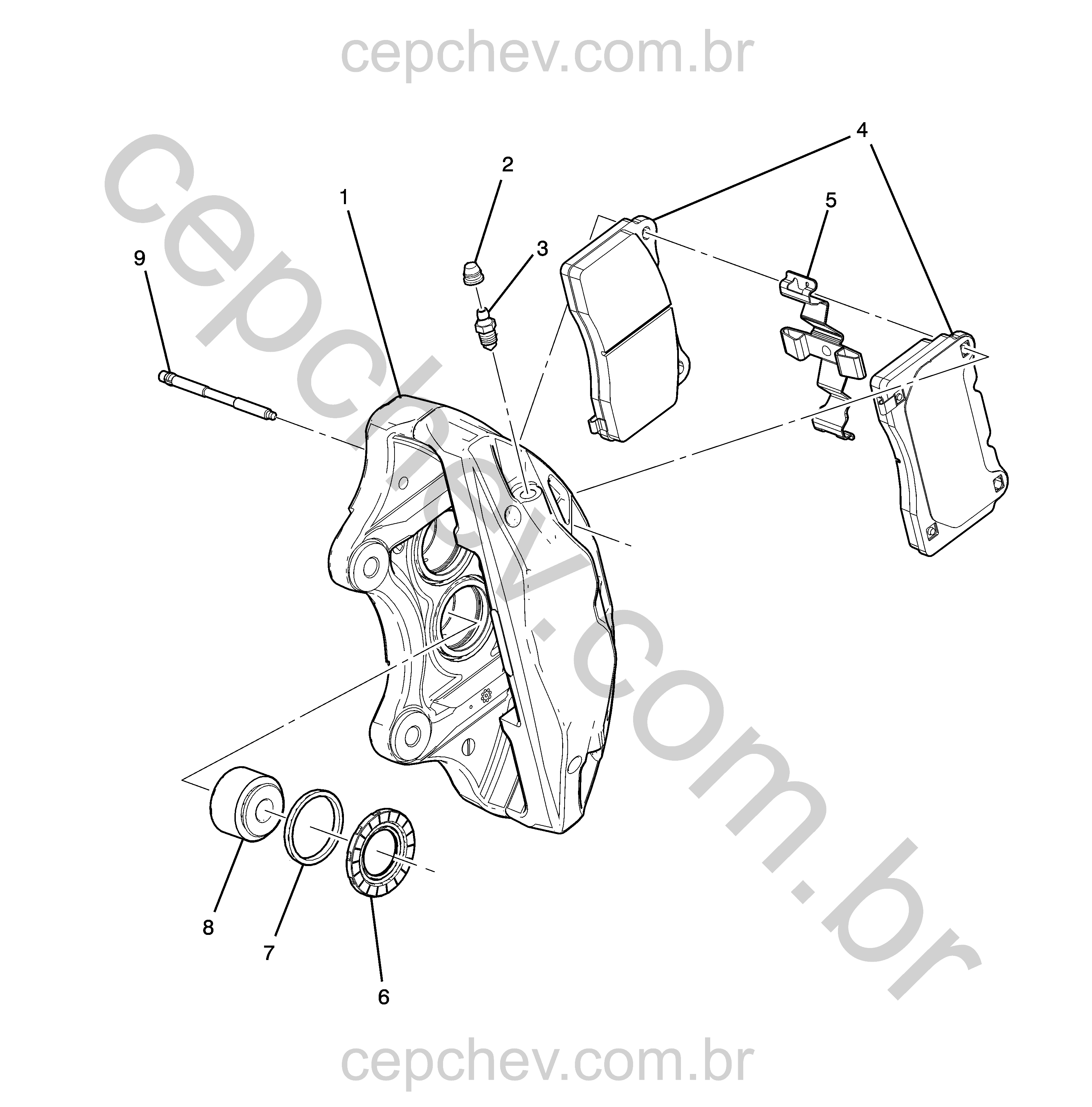 Pinça de freio dianteira para freio trabalho pesado J55