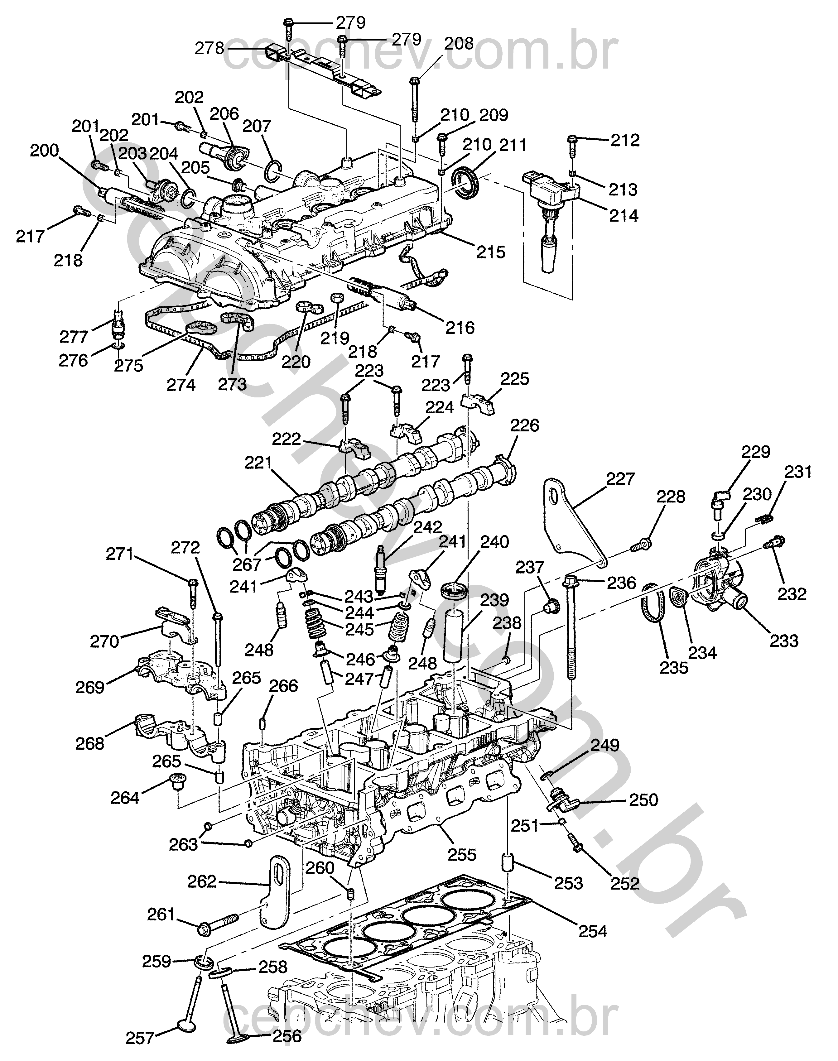 Conjunto motor e motor parcial (LCV) (2021–2022) 2L03-43