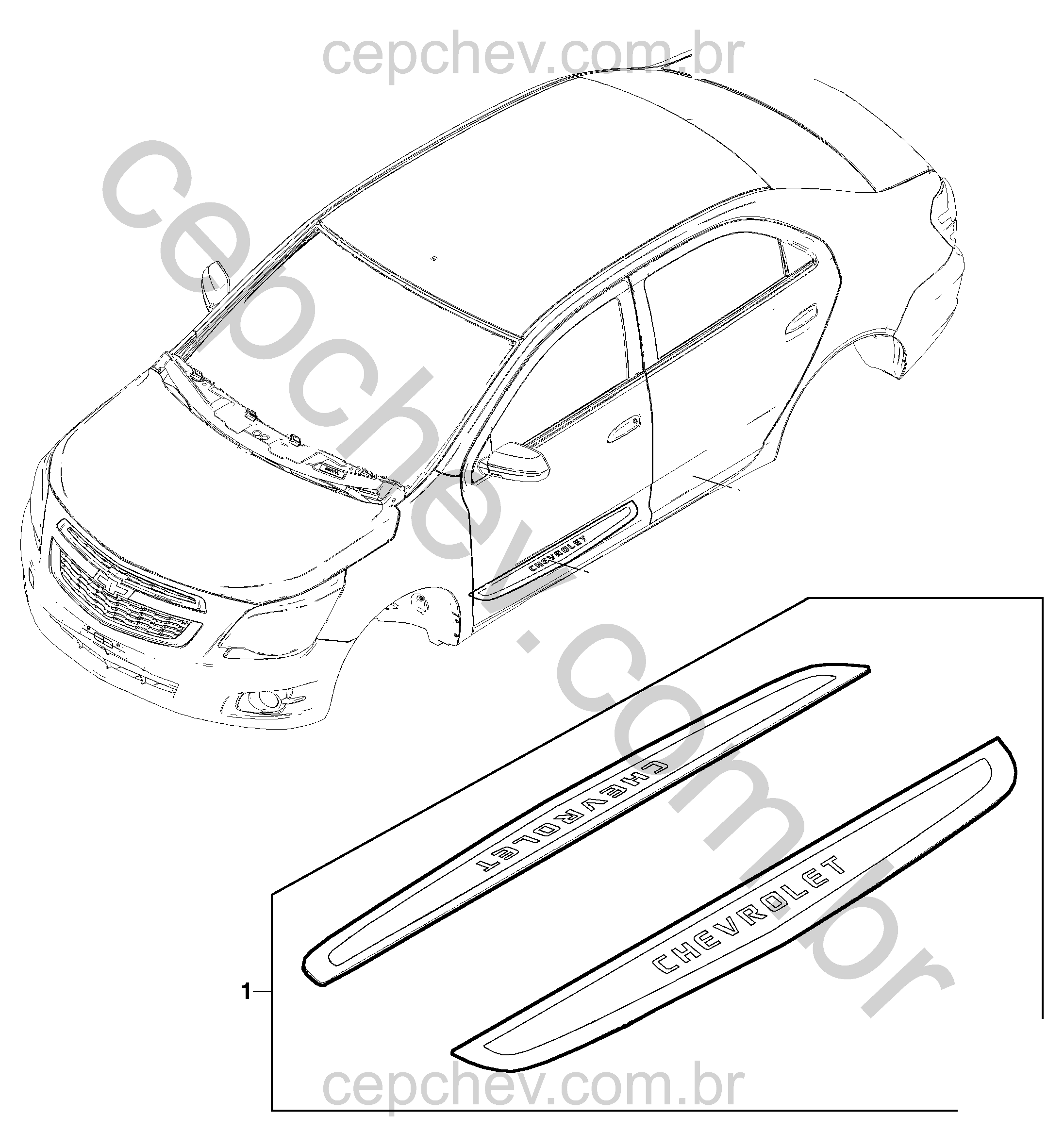 Pacote de acessórios para soleira da porta lateral dianteira
