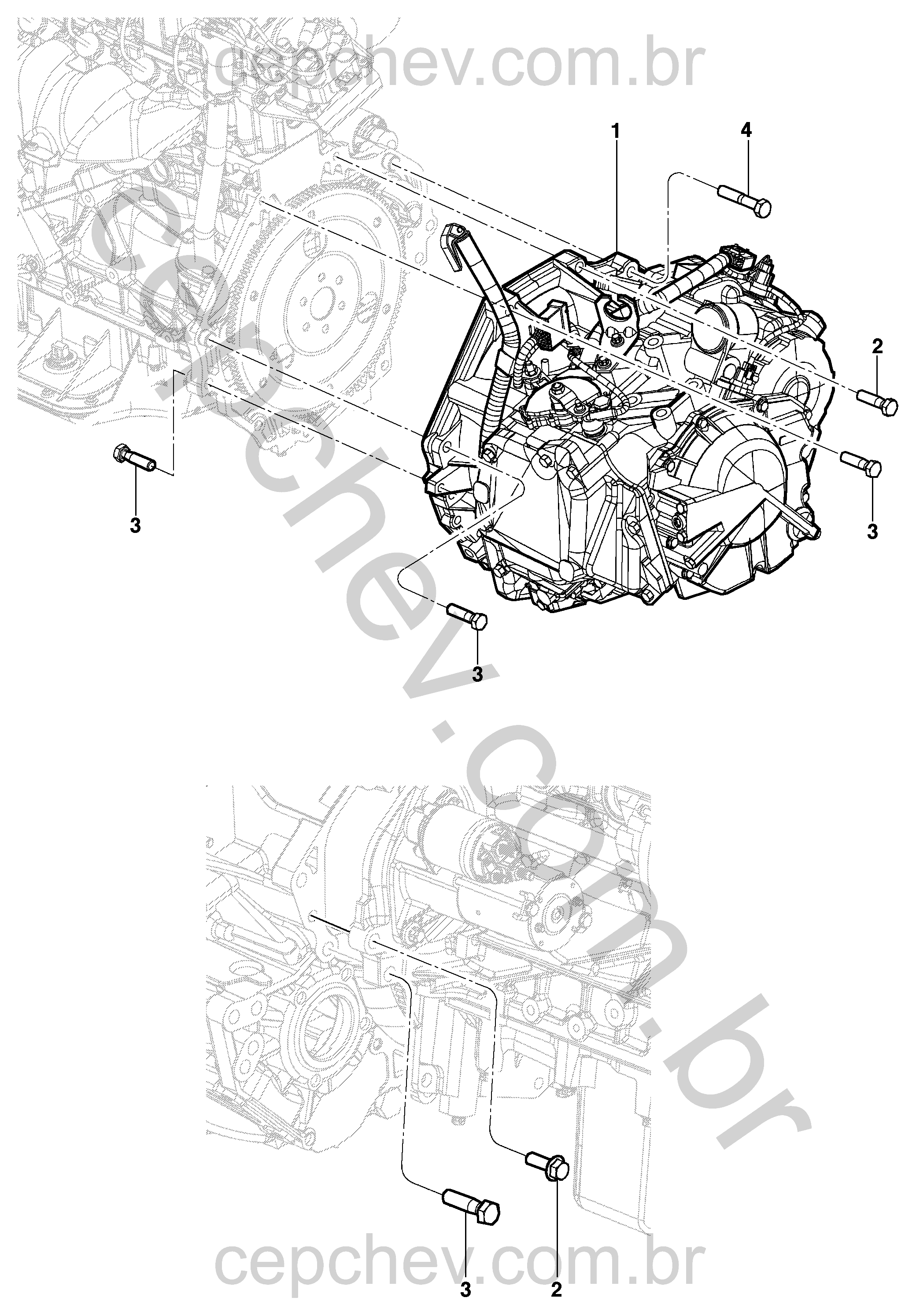 Transmissão automática M92/M93 - conjunto e fixação
