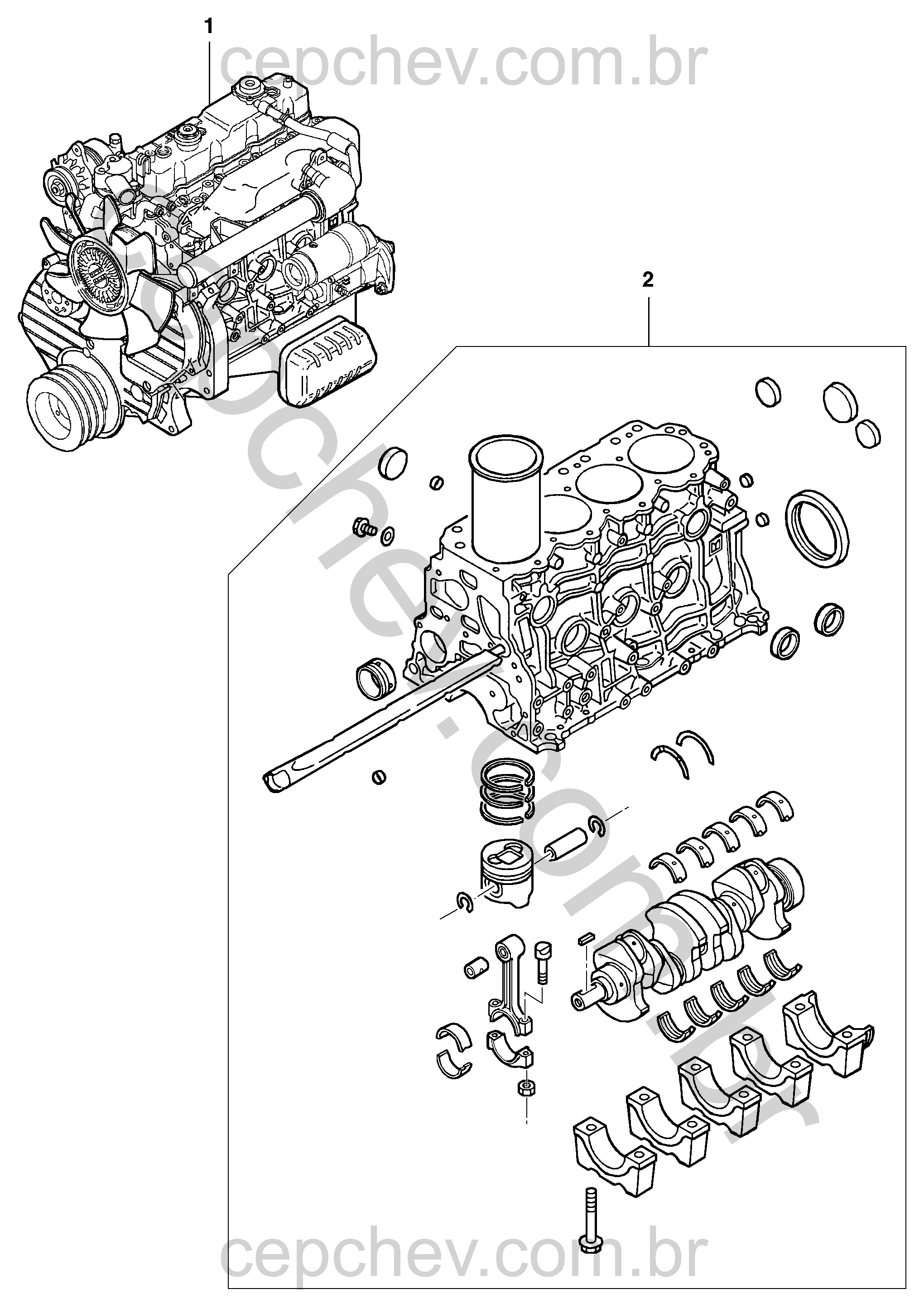 Motor conjunto e motor parcial