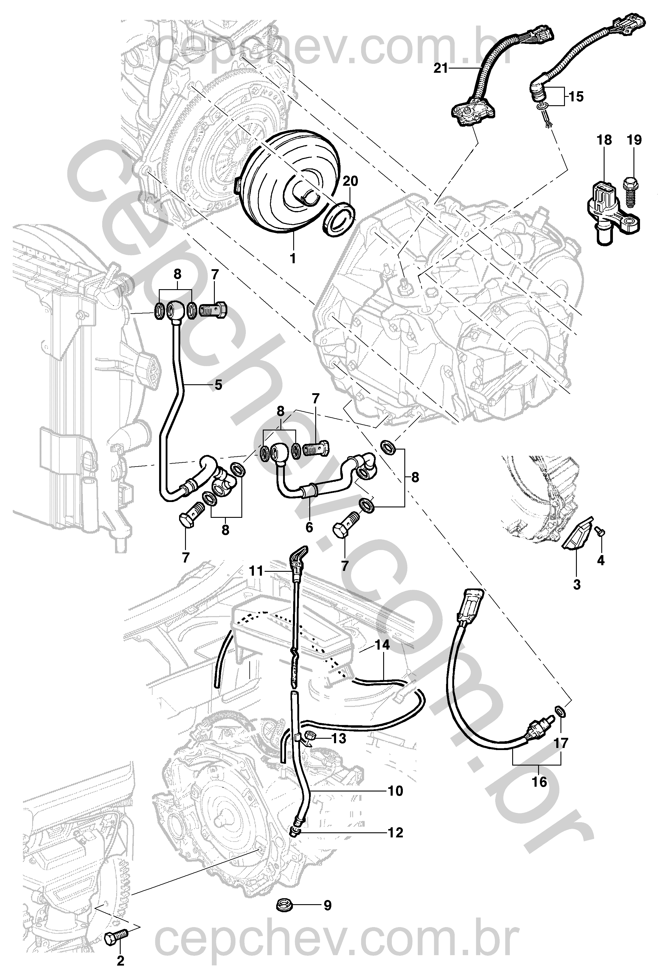 Transmissão automática M92/M93 - componentes externos