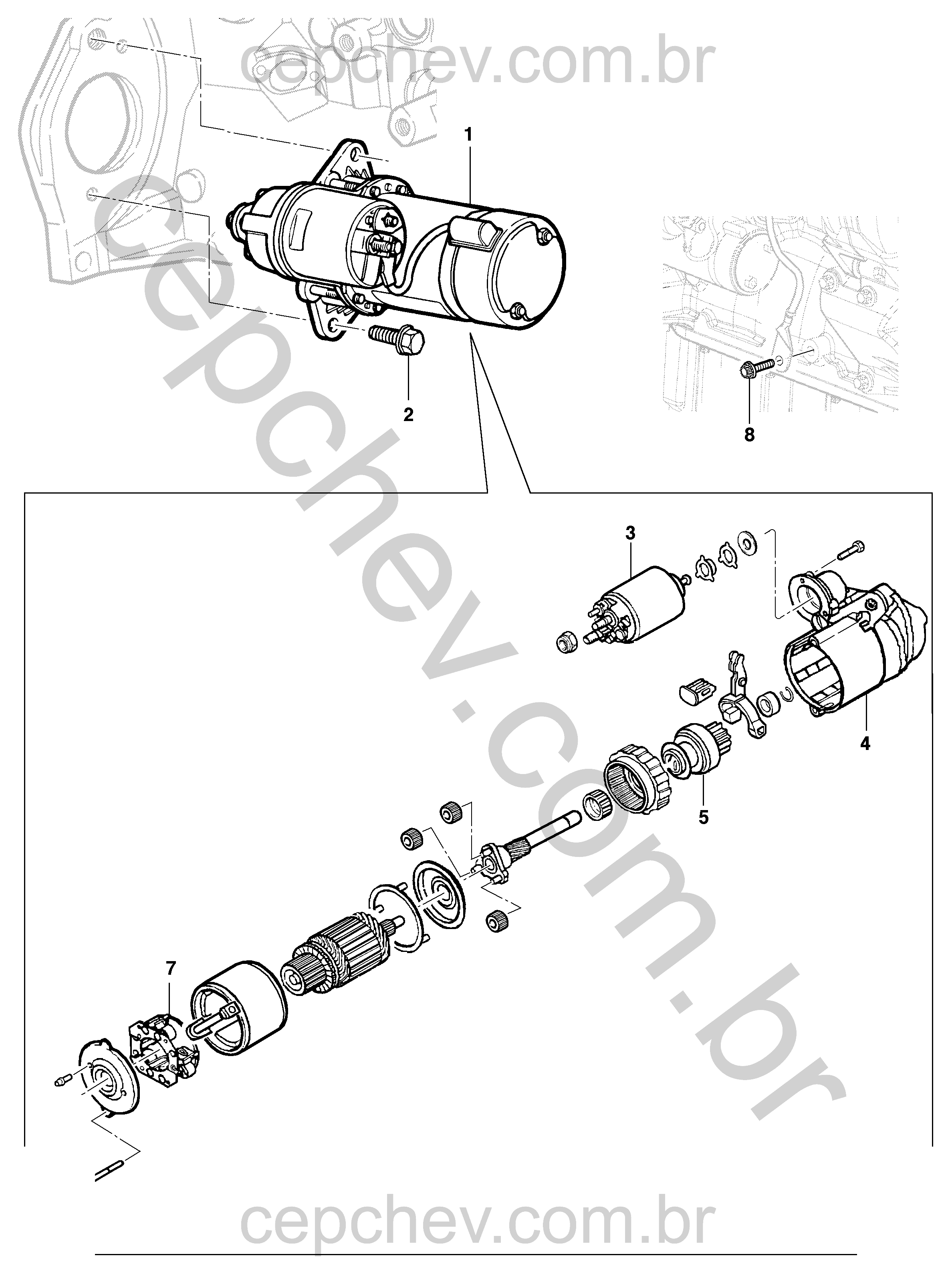 Motor de partida e componentes relacionados (1)