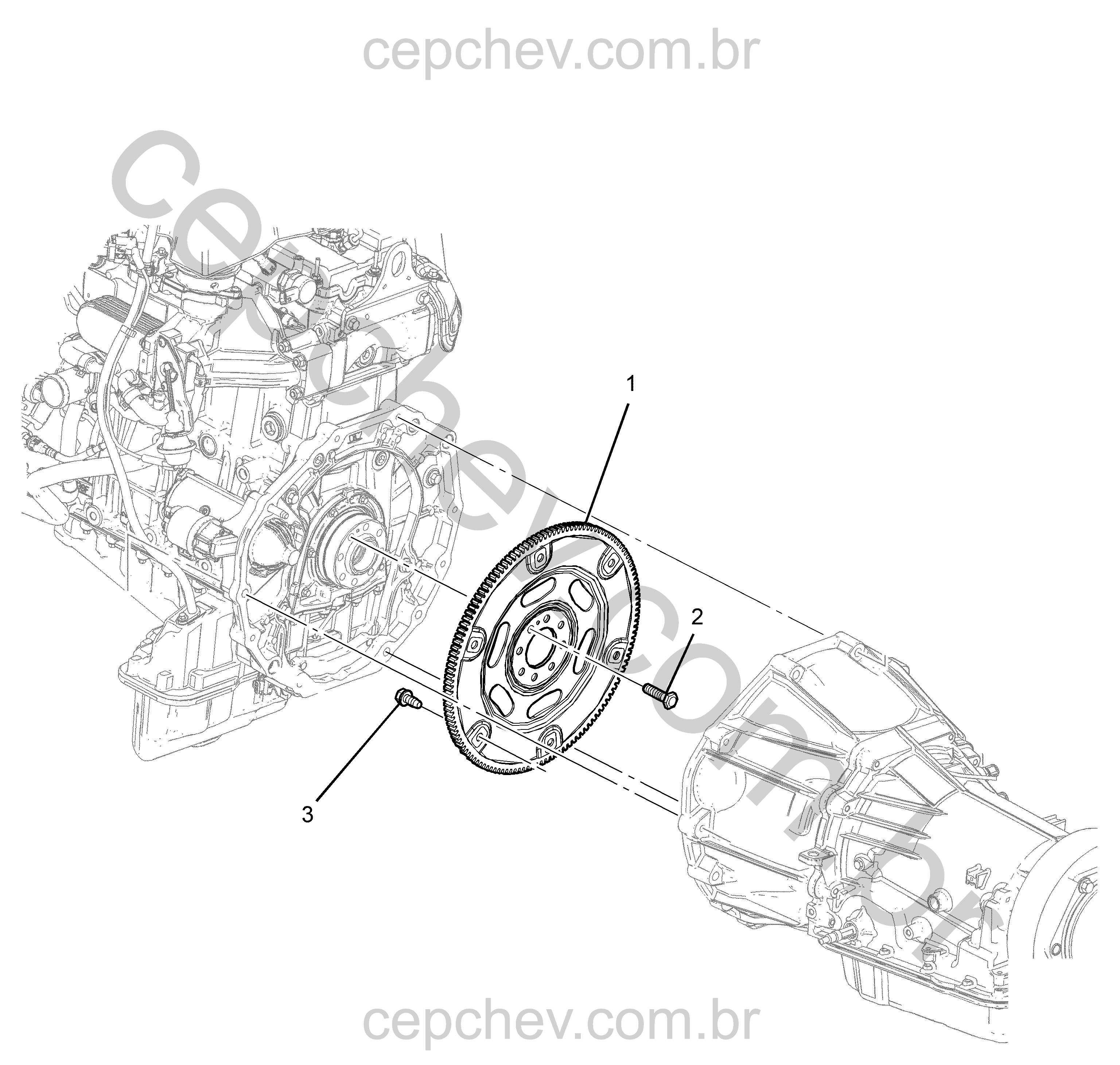 Fixação do volante e componentes da transmissão automática (1)