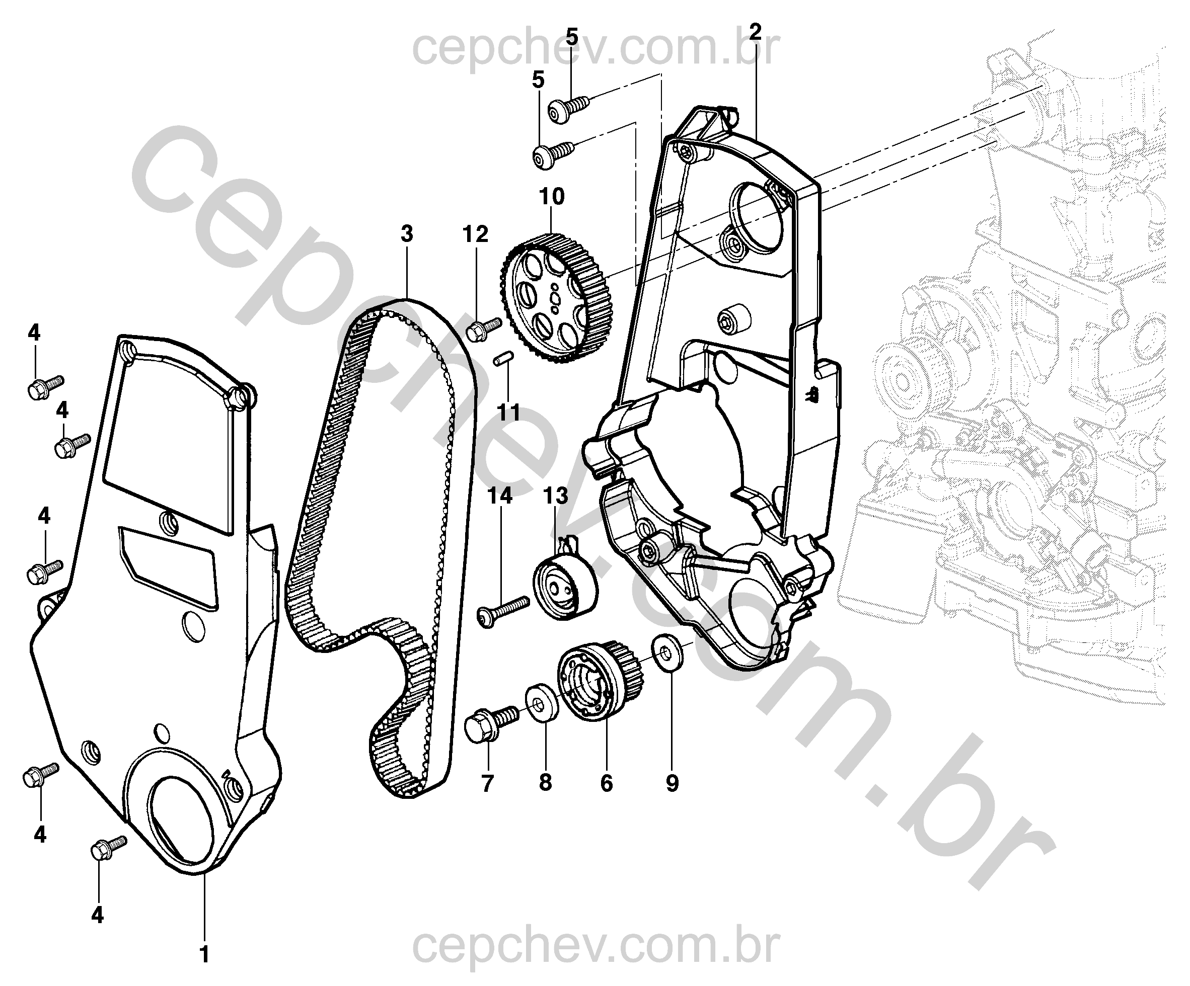 Distribuição do motor 8V