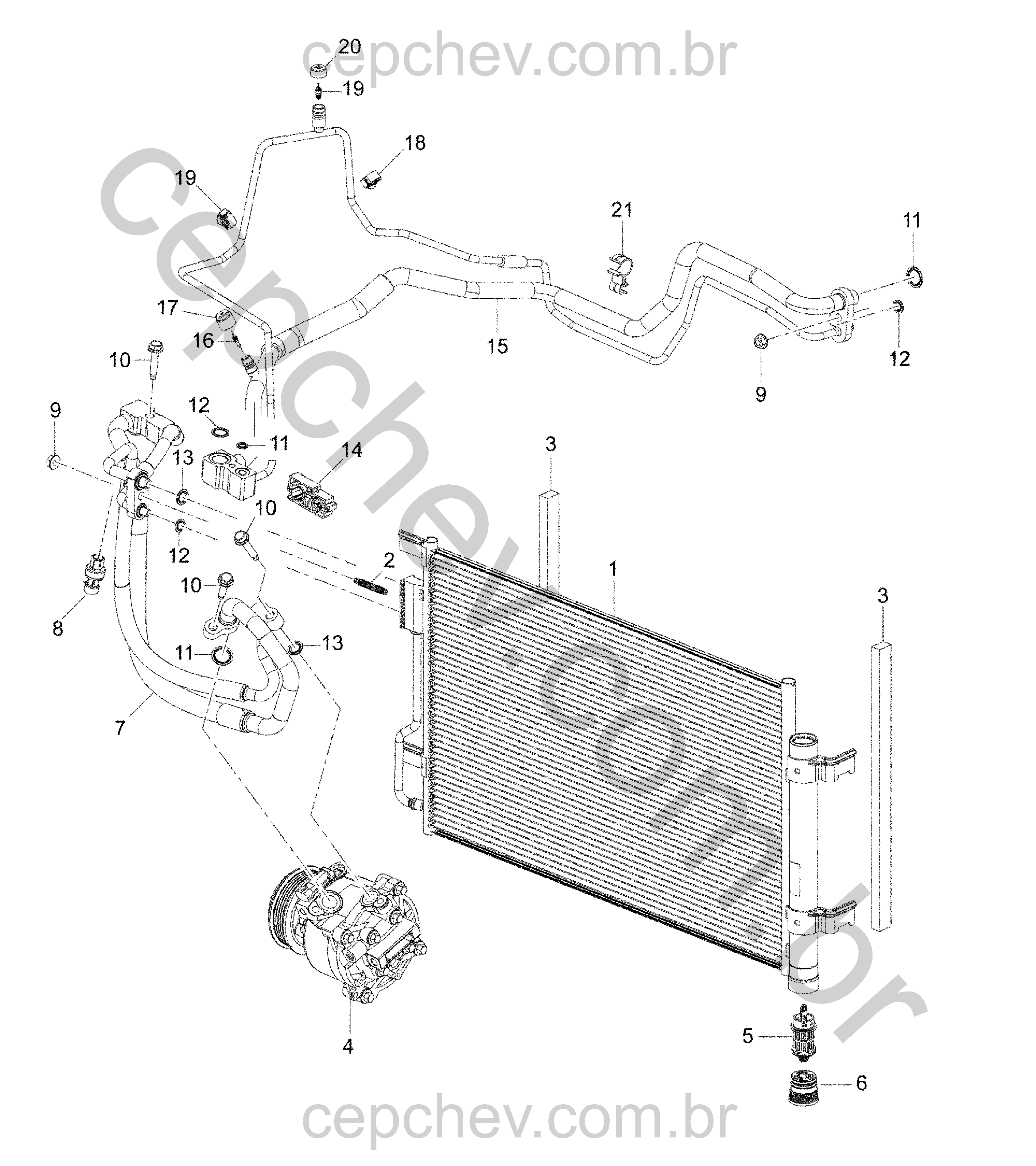 Sistema de refrigeração do ar-condicionado (2017–2020)