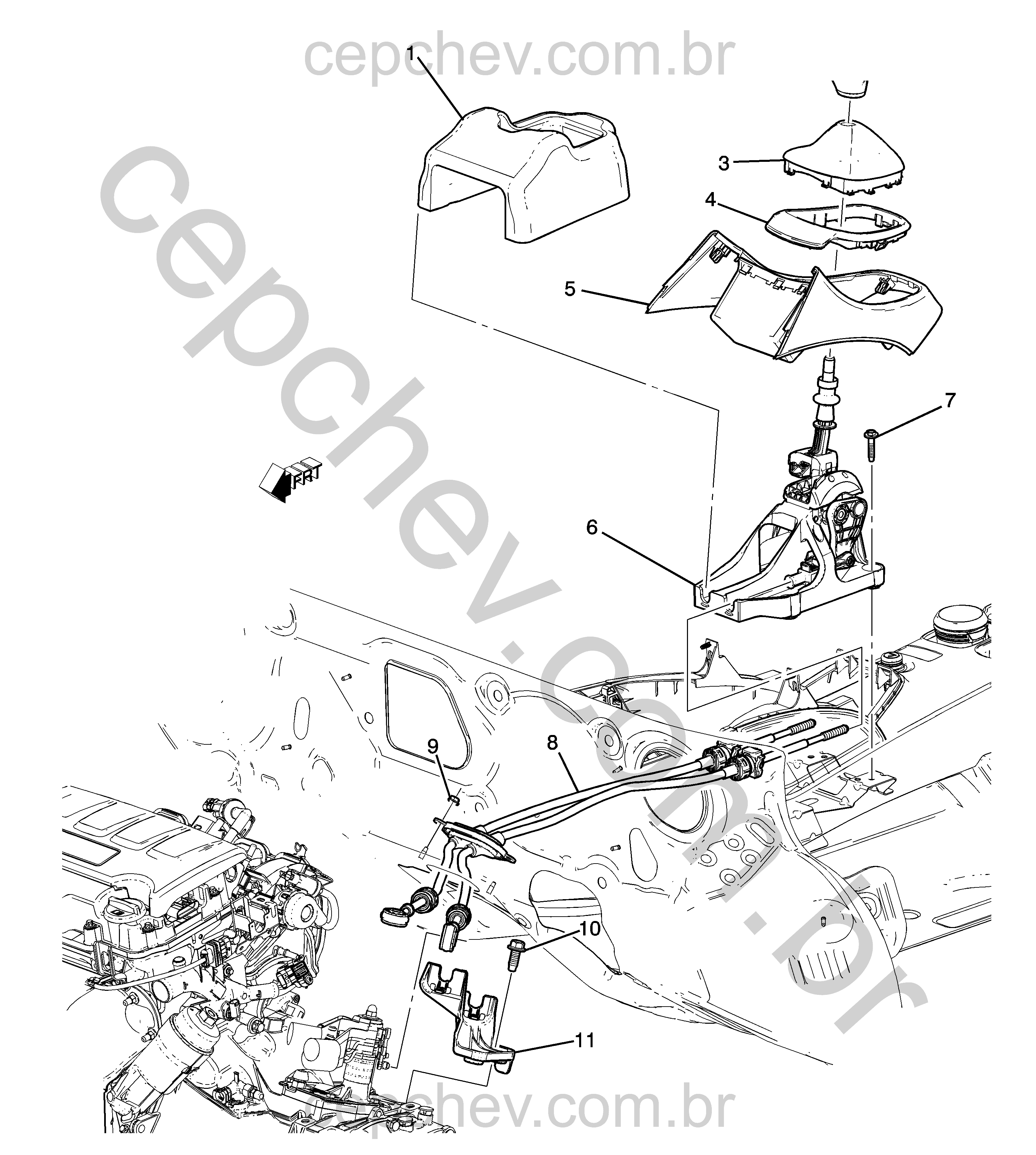 Controles e alavancas da transmissão manual (2013–2014) (1)