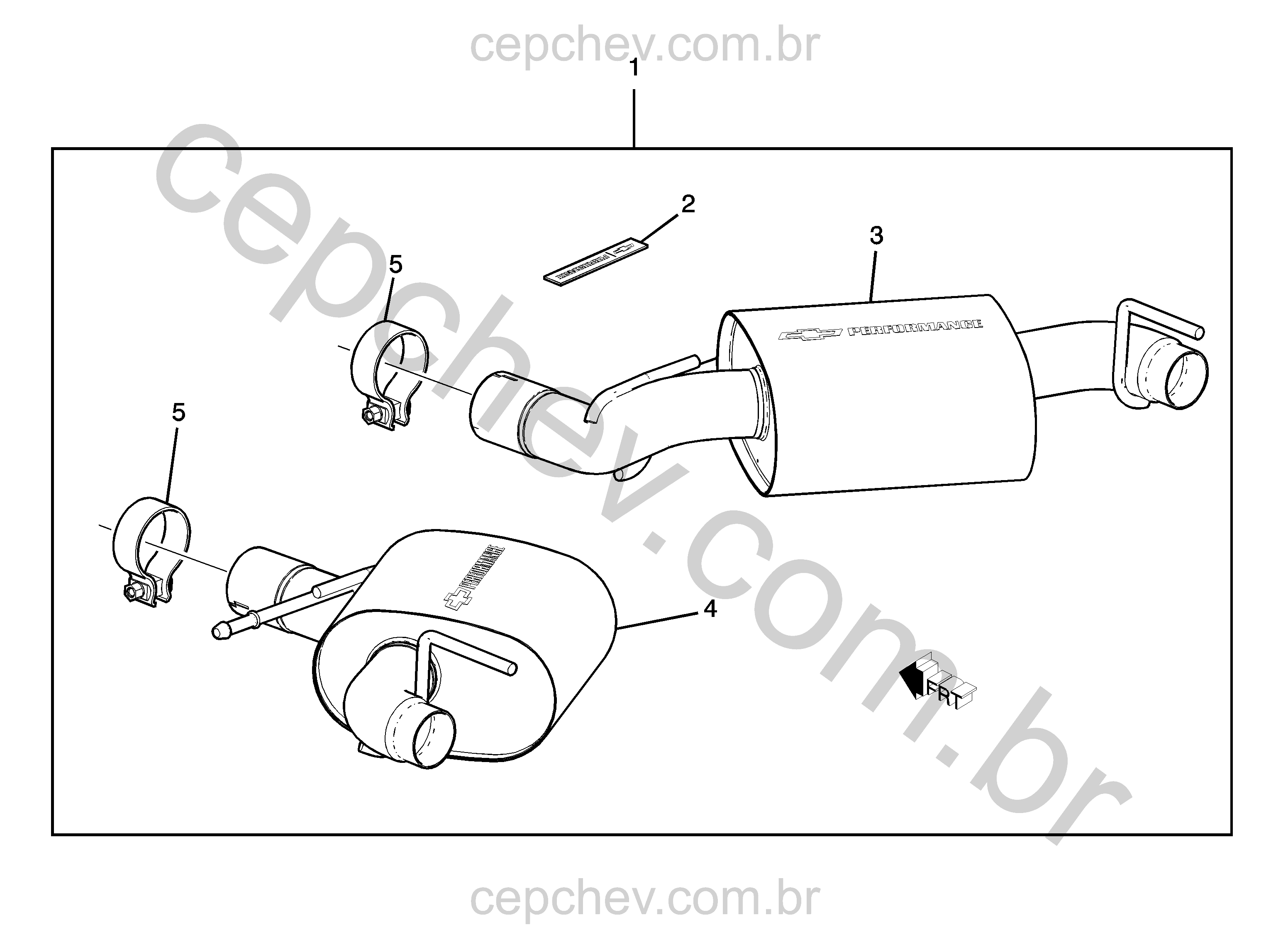 Sistema de escapamento traseiro com silenciador e tubo instalado pela concessionária