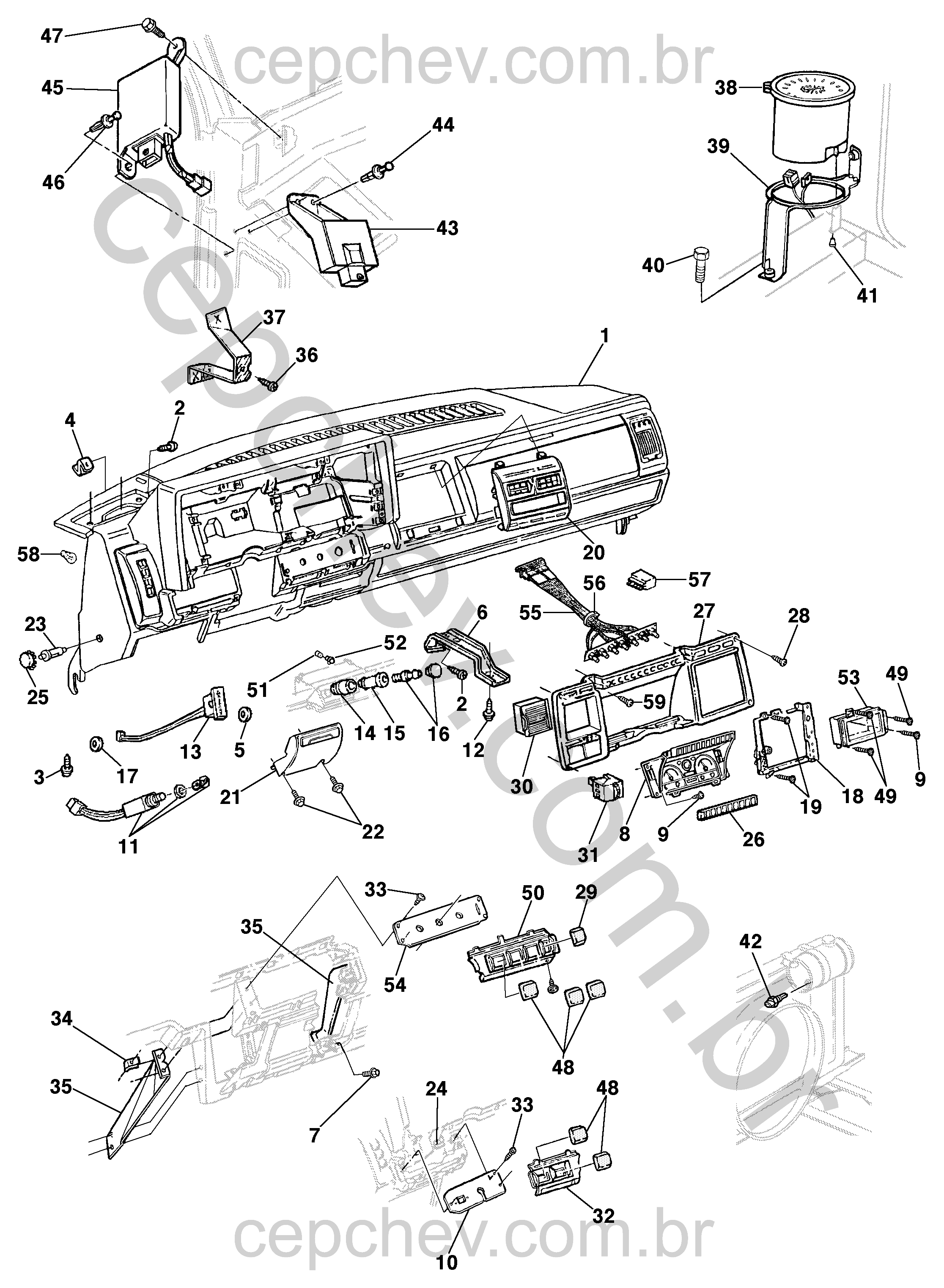 Painel de instrumentos e acessórios para modelos 12/14/16