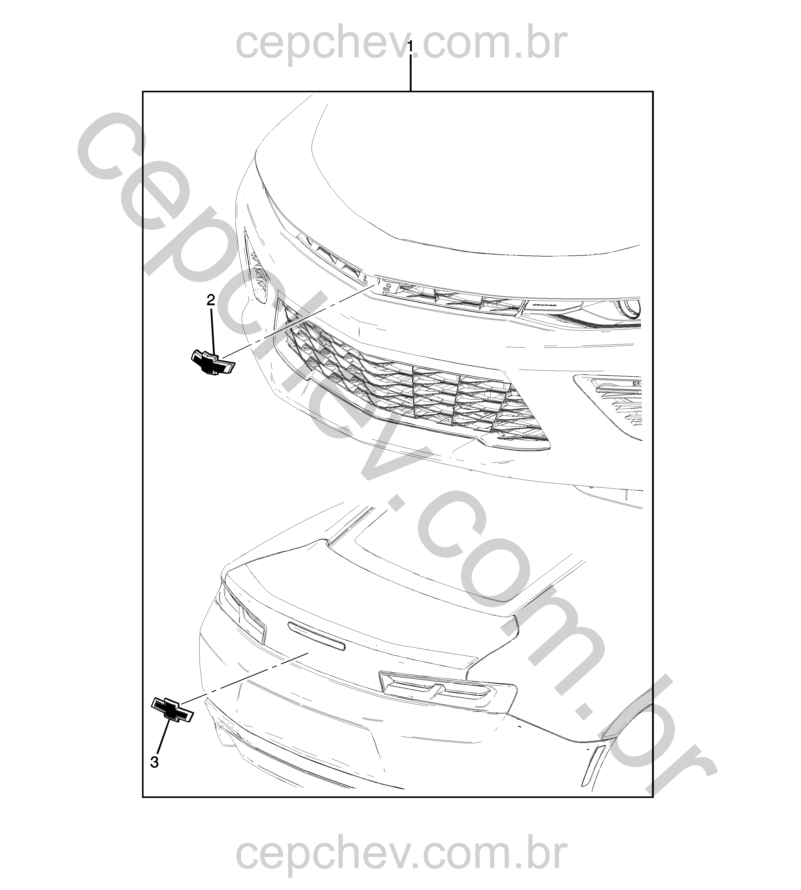 Grade dianteira e emblemas (2019–2024) AG, AH