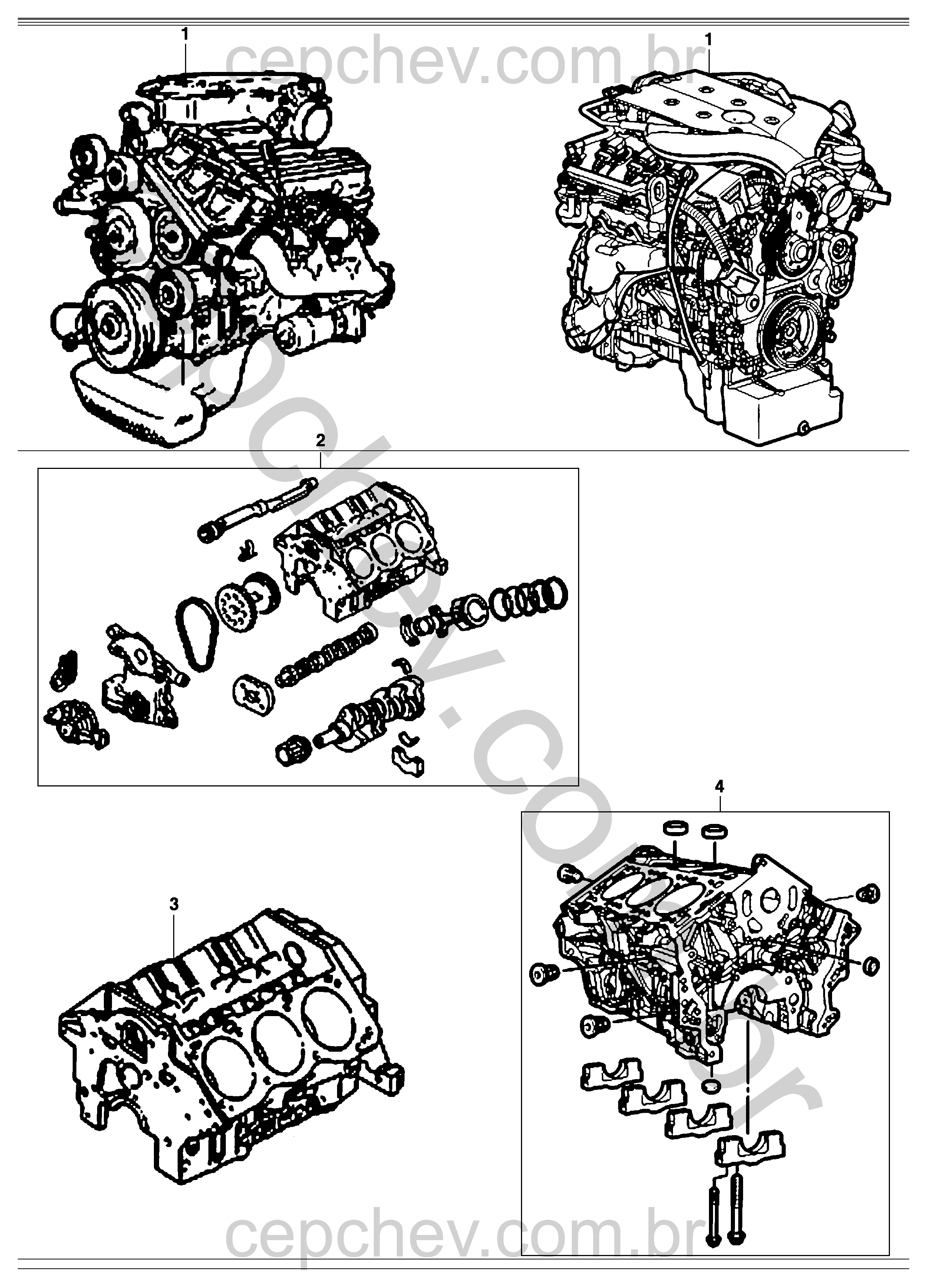 Motor conjunto 3.6 e 3.8 V6 SFI completo e parcial