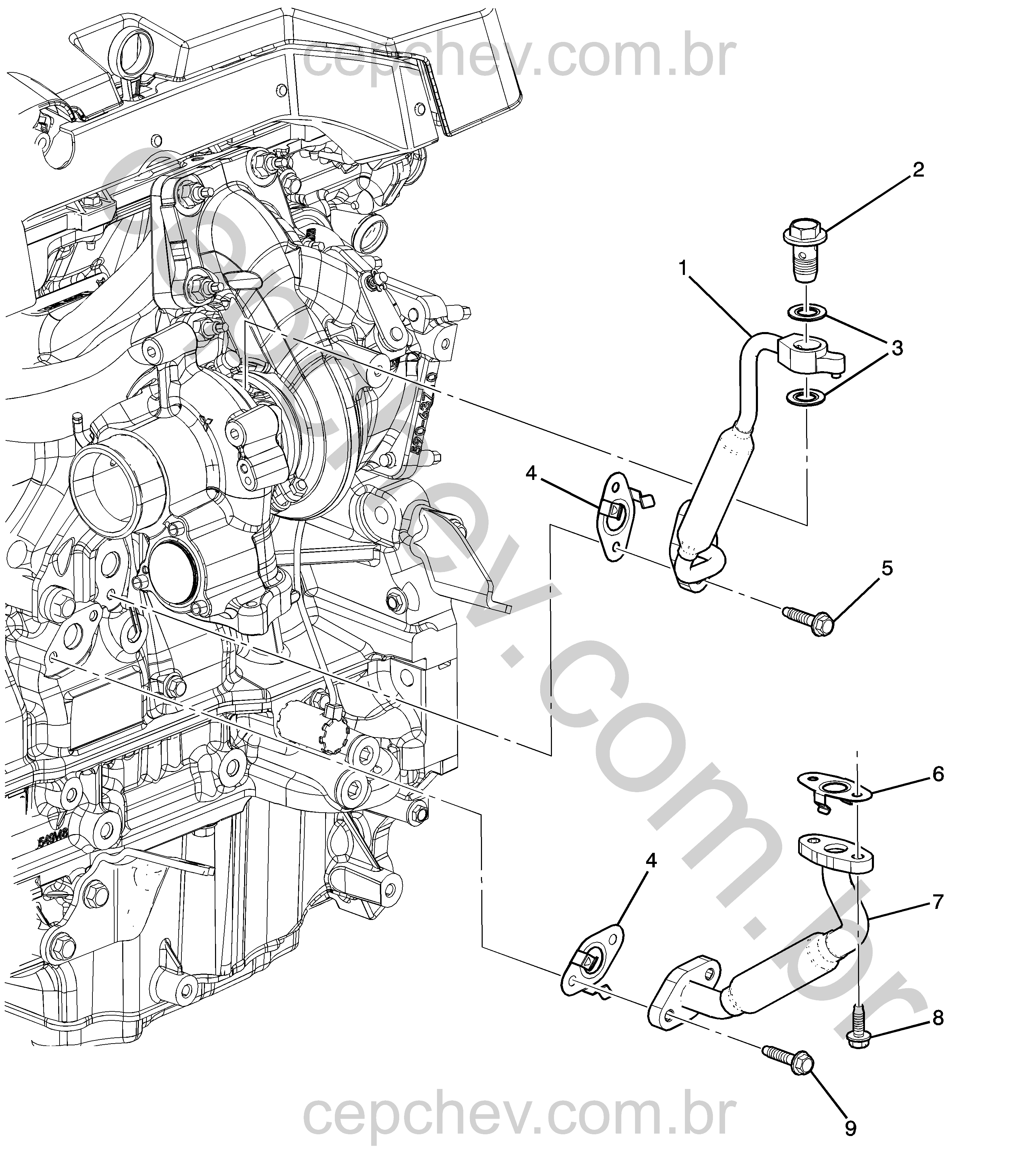 Sistema de lubrificação do turbo alimentador 2.0X (LTG)