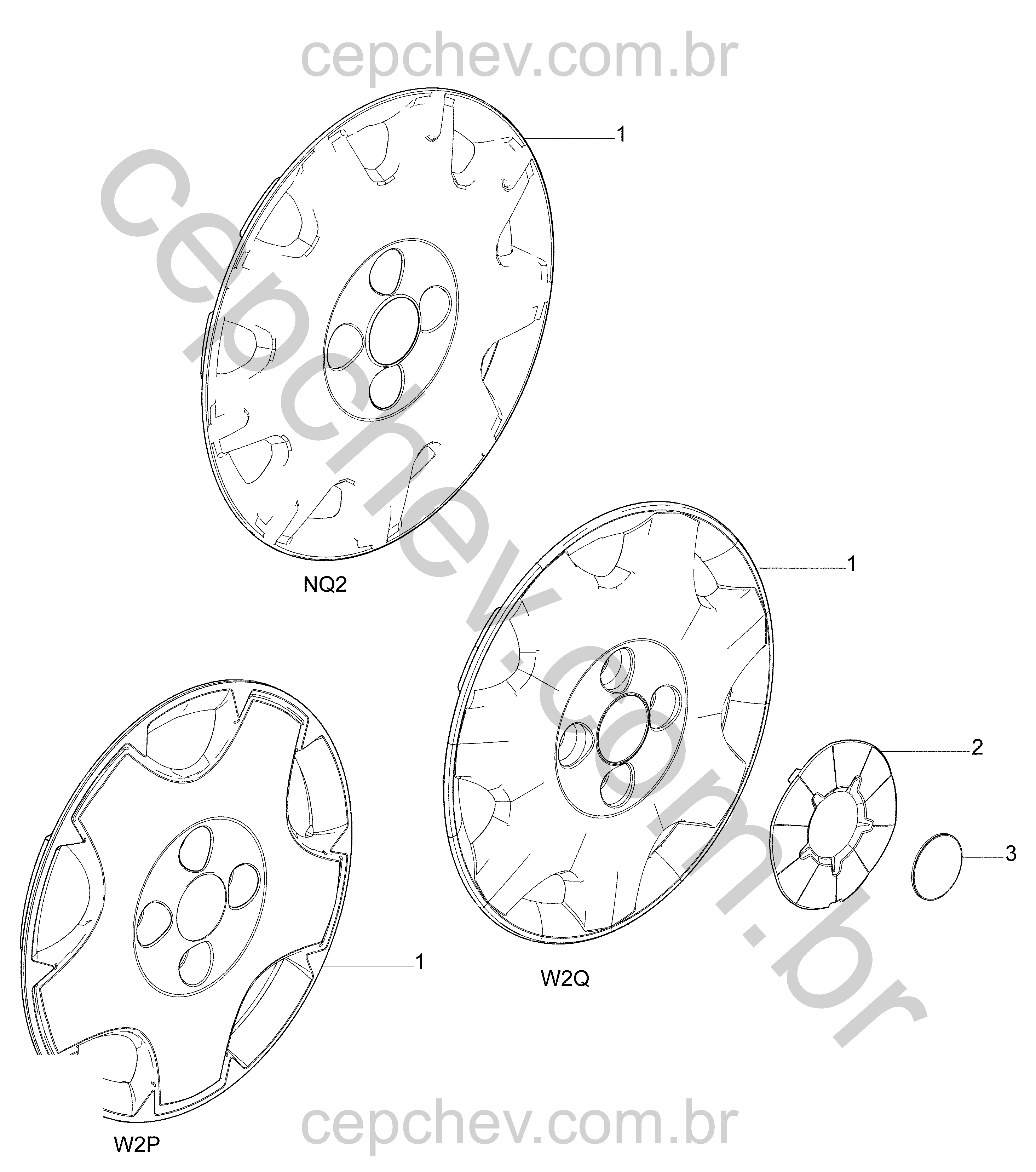 Rodas e tampas de roda (T55, BGS)
