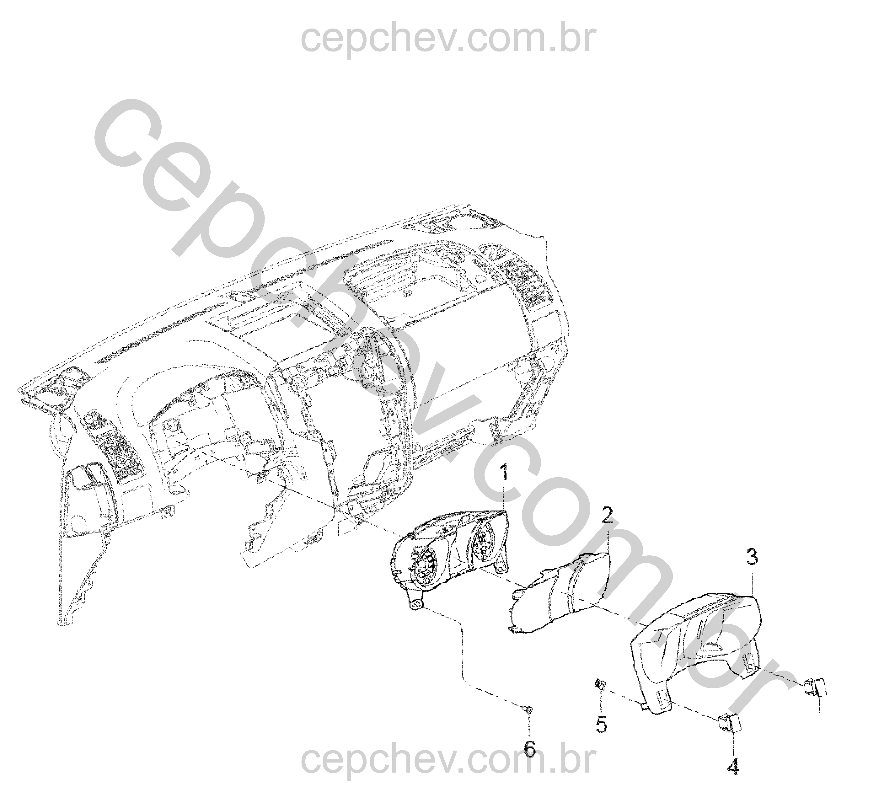 Painel de instrumentos e acabamento interno (2013–2016) 2L, 2S03-06-43