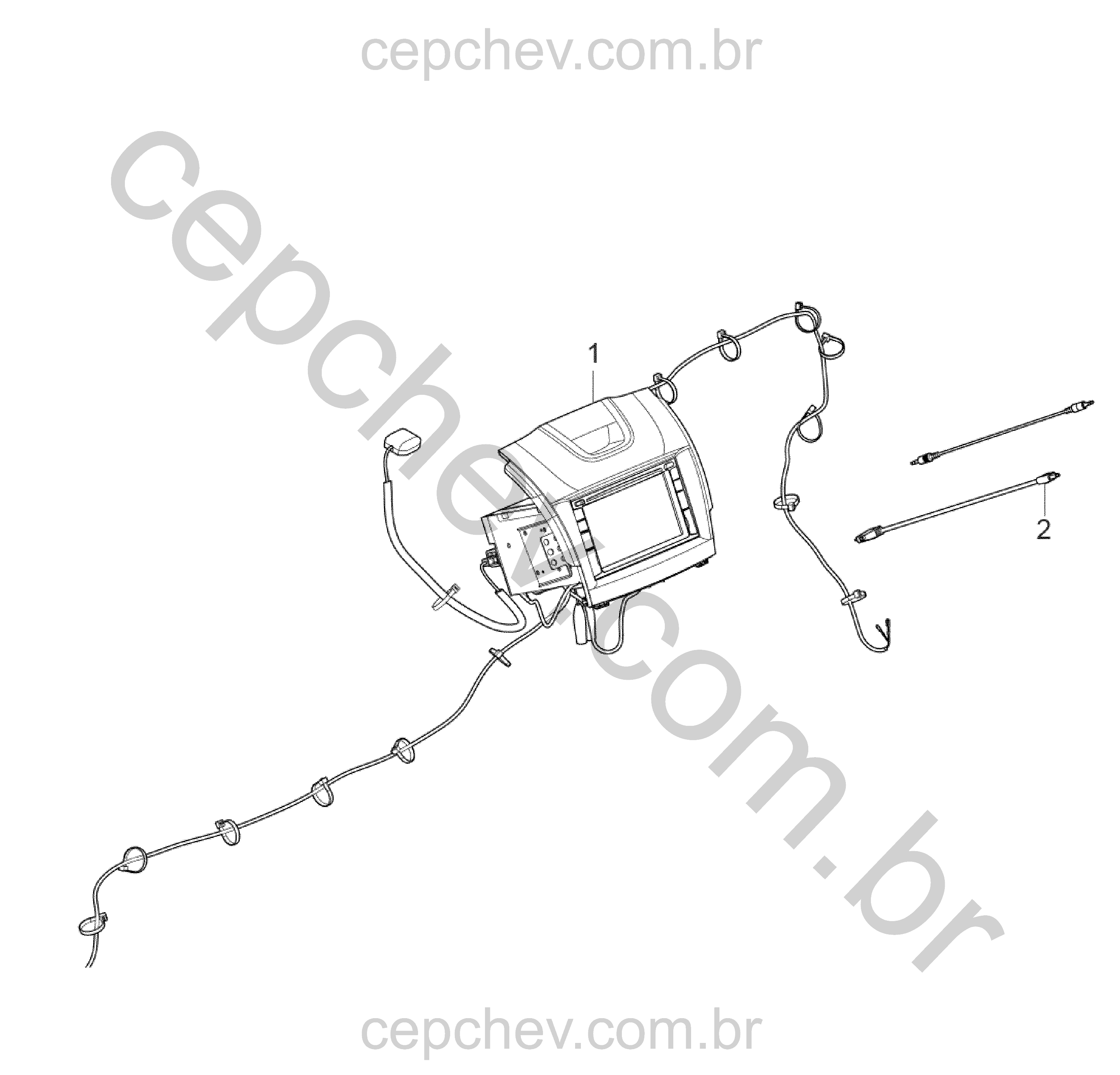 Pacote rádio (2013–2016) com rádio, MP3, GPS e entrada USB