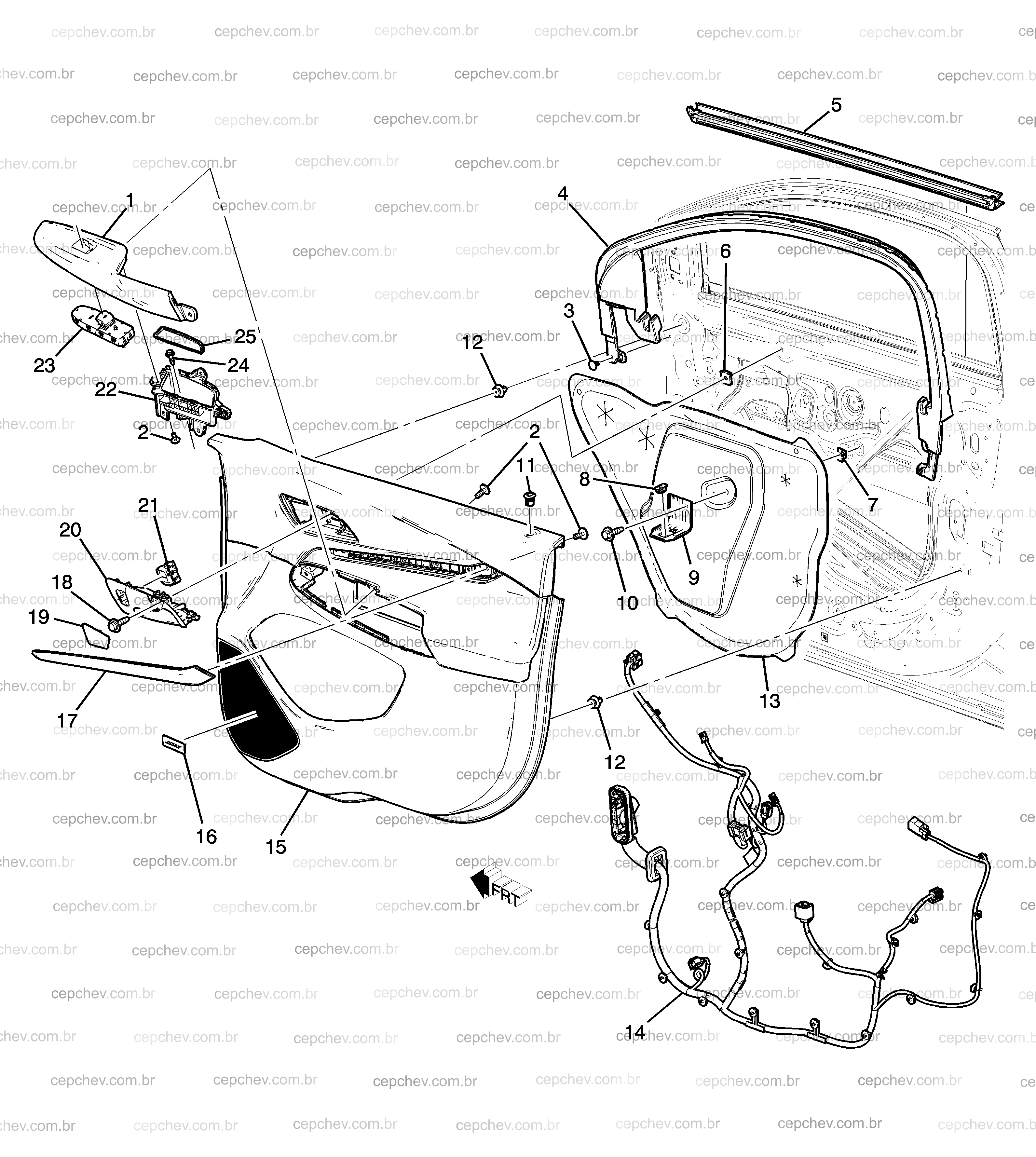 11546868 Bolt EUV 2023 - PORCA da maçaneta interna da porta lateral ...