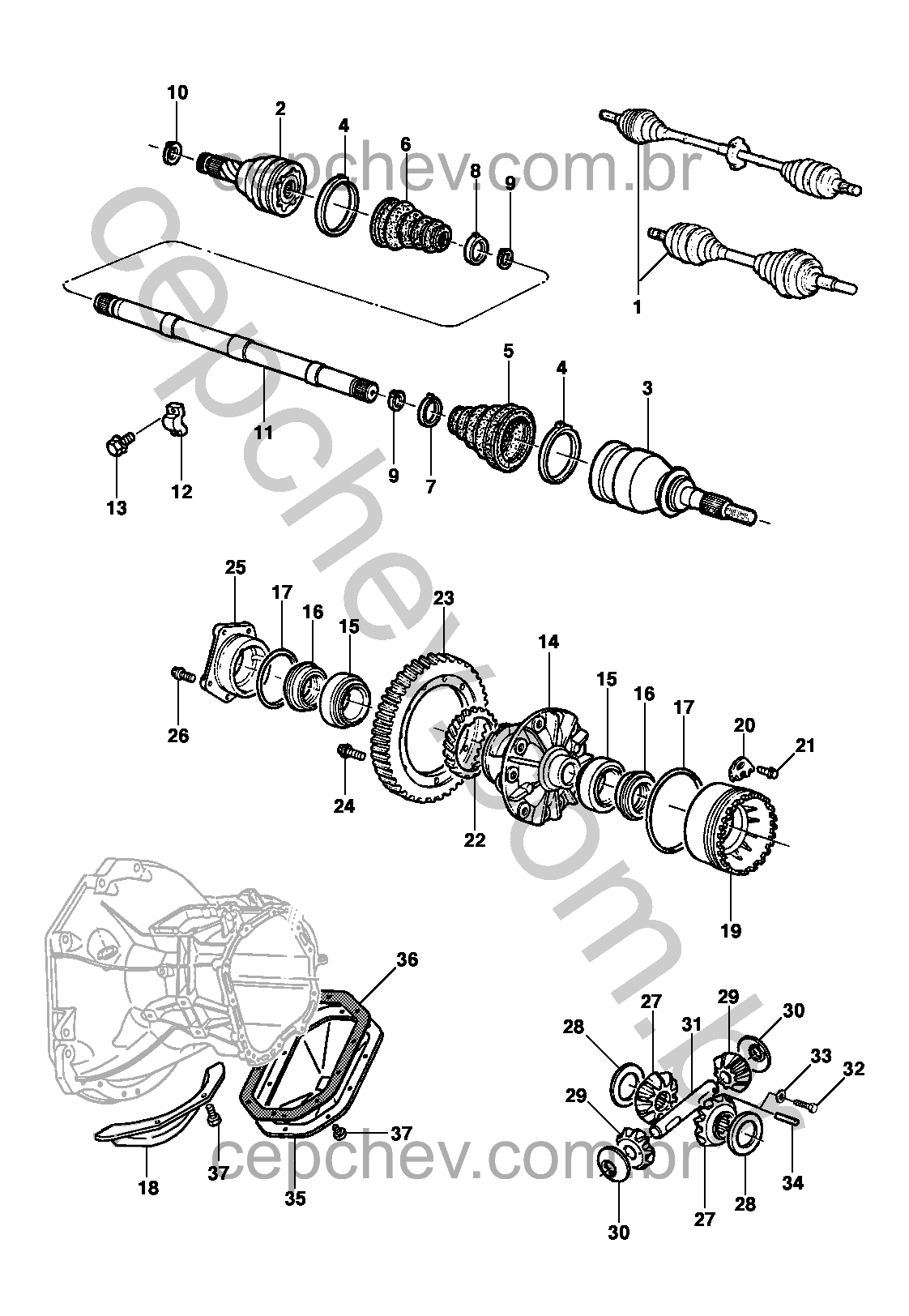90305301 Monza 1982/1996 - CAIXA satélite do diferencial para