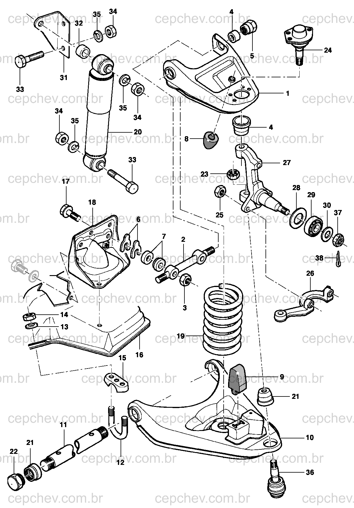 09298604 Utilitários 1964/1984 - CUBO da roda dianteira com sensor