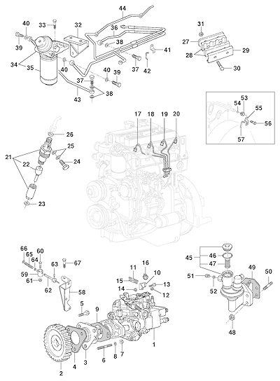 Imagem de Sistema de combustível para motor diesel L4A Maixon com injetores e bomba alimentadora