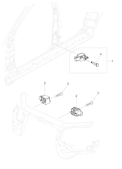 Imagem de Sistema air-bag suplementar com sensores e infladores dianteiros e laterais