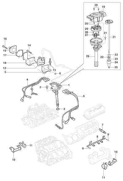 Imagem de Distribuidor, bobina, cabos e velas de ignição motor L35/LG3/LW9