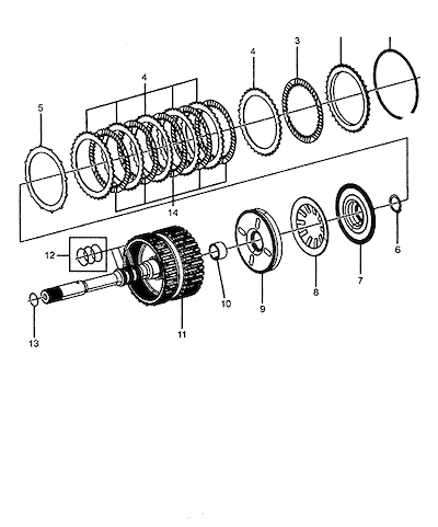 Imagem de Transmissão automática com conjunto da embreagem 4-5-6 e eixo da turbina (MYB)