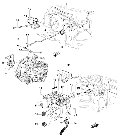 Imagem de Pedal e cilindros da embreagem e freio (transmissão manual) (1)