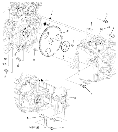 Imagem de Fixação do motor 1.6 e transmissão automática MH9 (2013–2014)