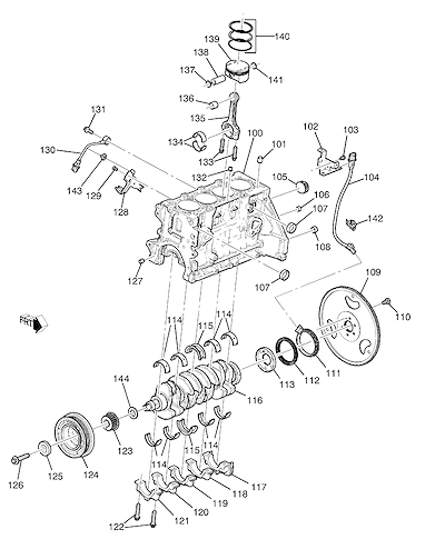 Imagem de Motor 1.8L L4 peças internas e bloco (LFH/1.8W)