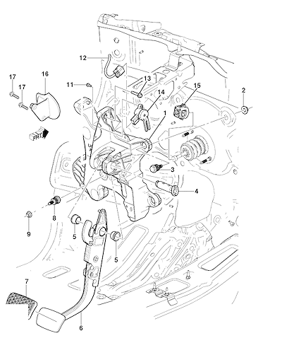 Imagem de Pedal freio e componentes para transmissão automática MH9