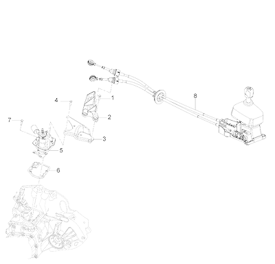 Imagem de Alavanca e componentes do câmbio manual (2010)