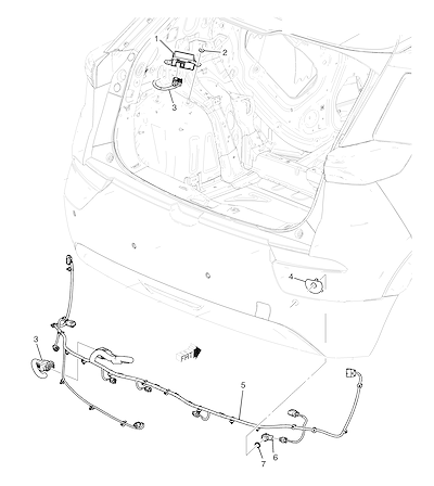 Imagem de Sensor de ré e módulo de assistência traseira de estacionamento (2022–2023)