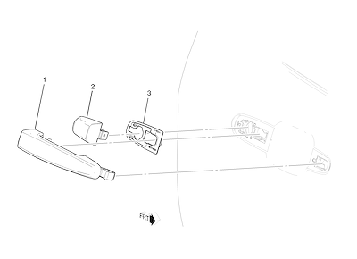 Imagem de Componentes da maçaneta traseira (2020–2024) para porta lateral